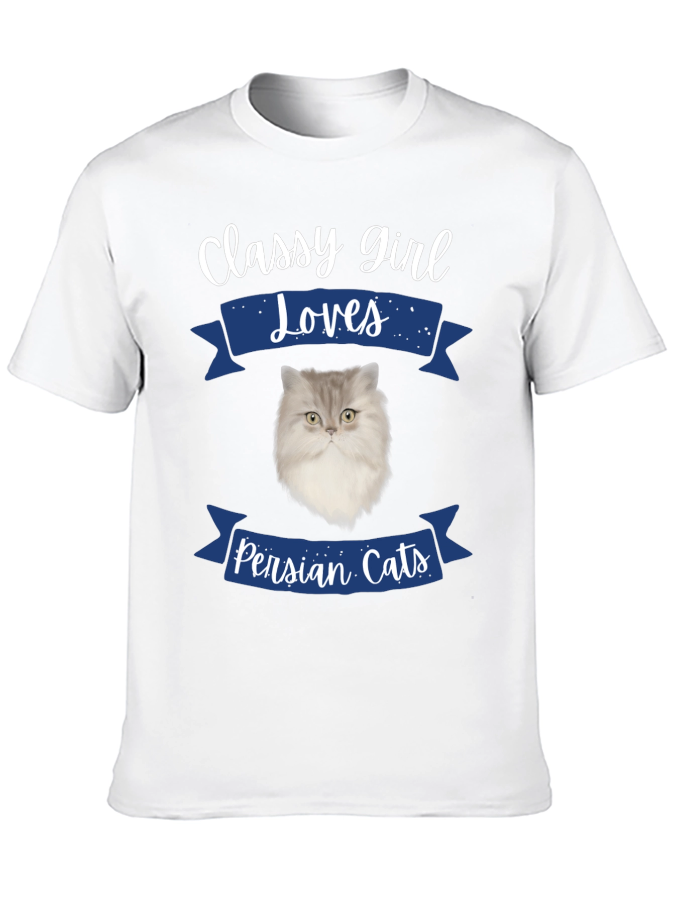 Black Classy Girl Loves Persian Cats T-Shirt view 10