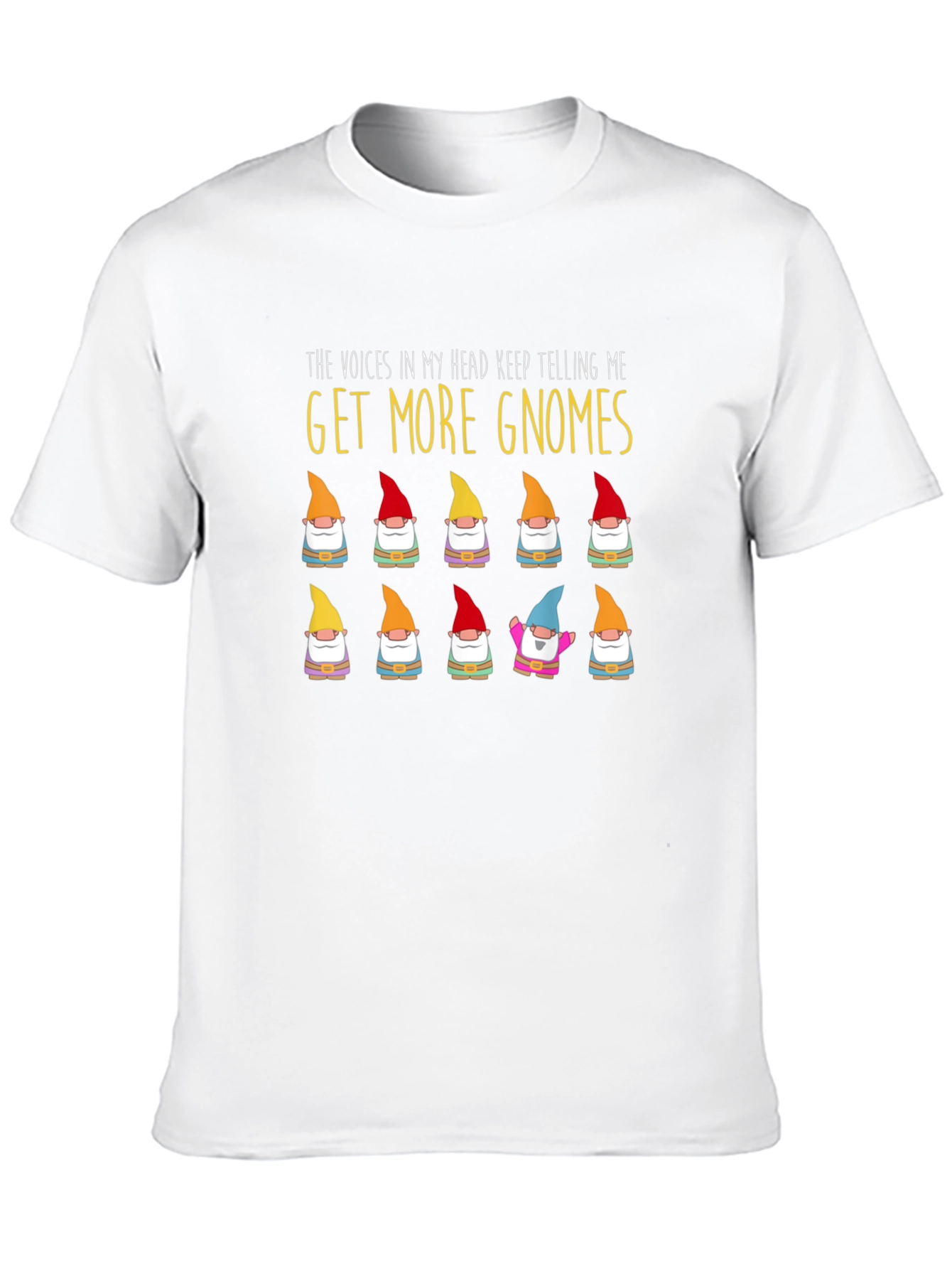 Black Get More Gnomes Funny Graphic T-Shirt view 10