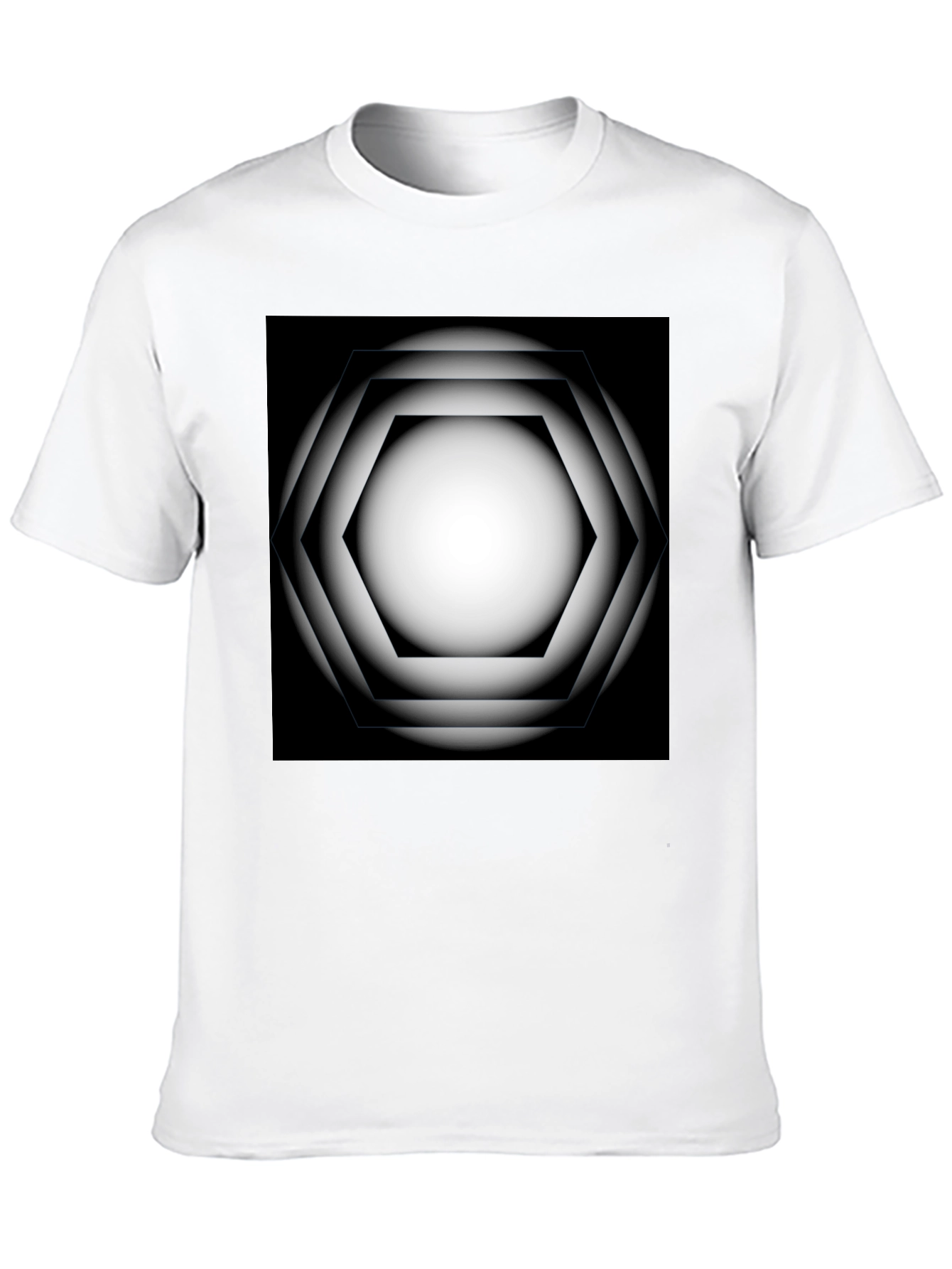 Black Geometric Gradient Graphic Tee view 10