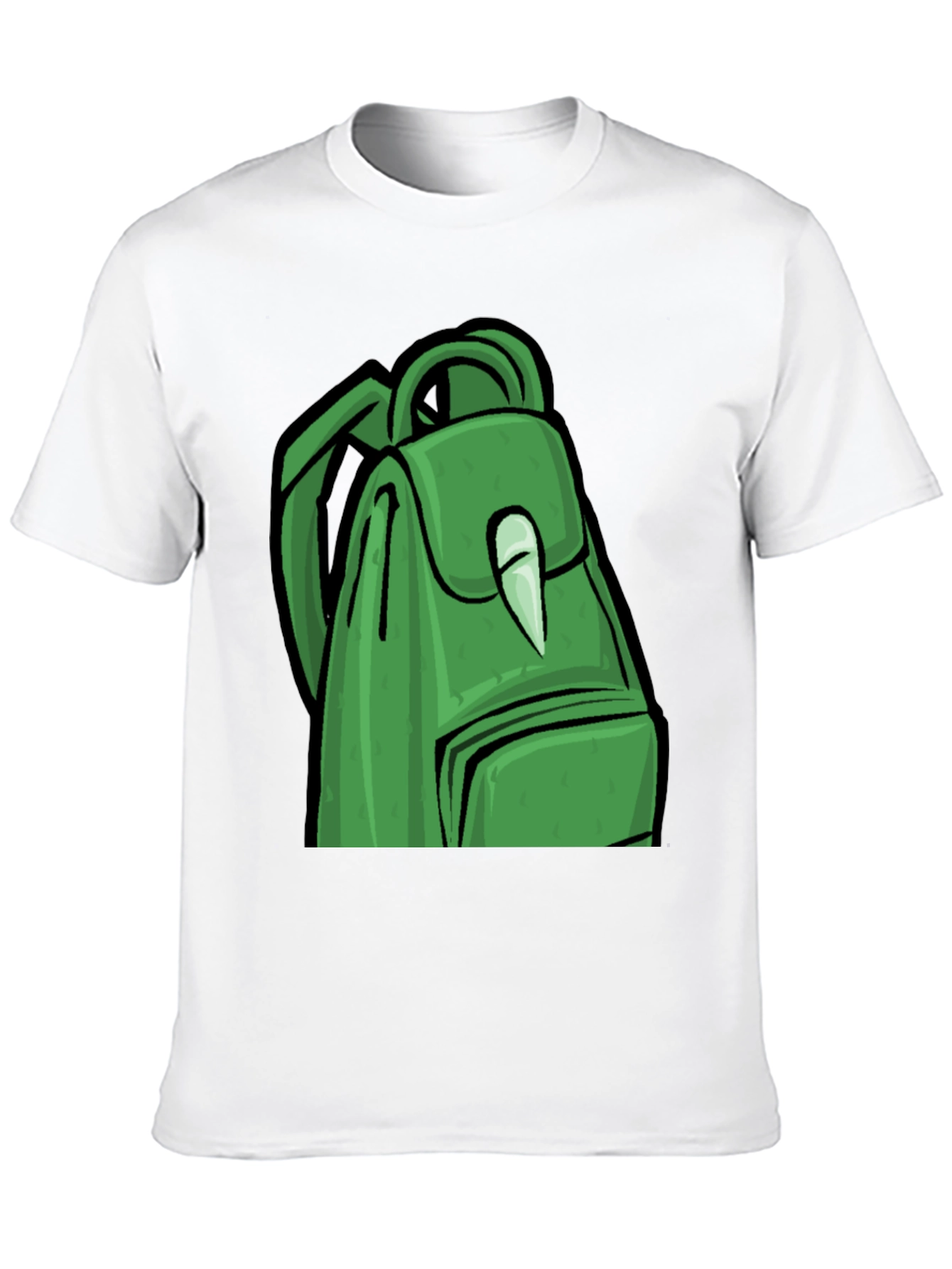 Black Green Backpack Graphic T-Shirt - Trendy Style view 10