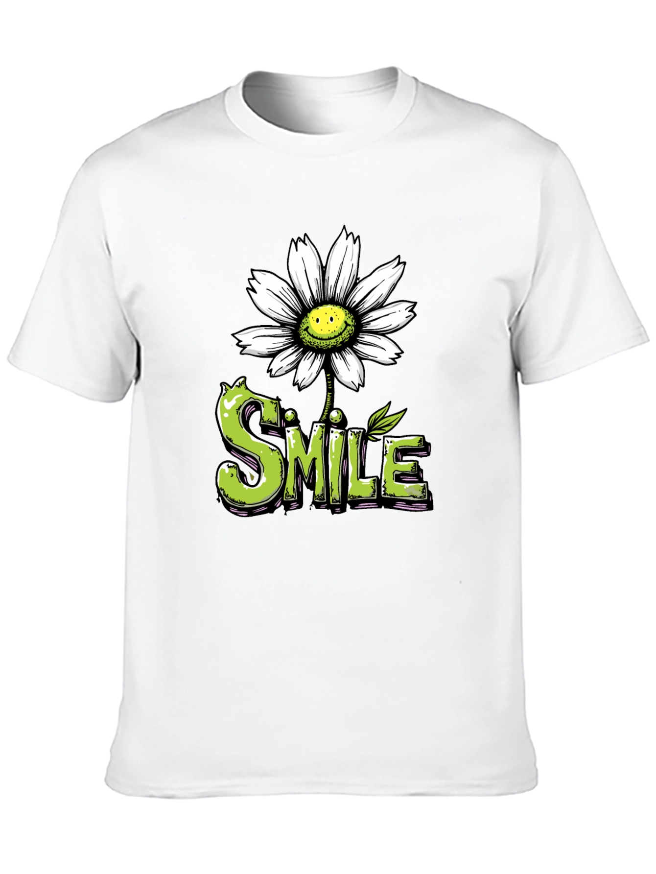 Black Smile Daisy Graphic Tee - Positive Vibes Shirt view 10