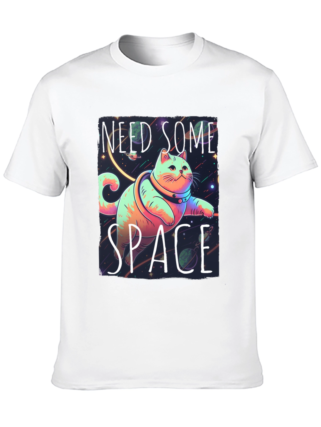 Black Need Some Space Cat Graphic Tee - Black view 10