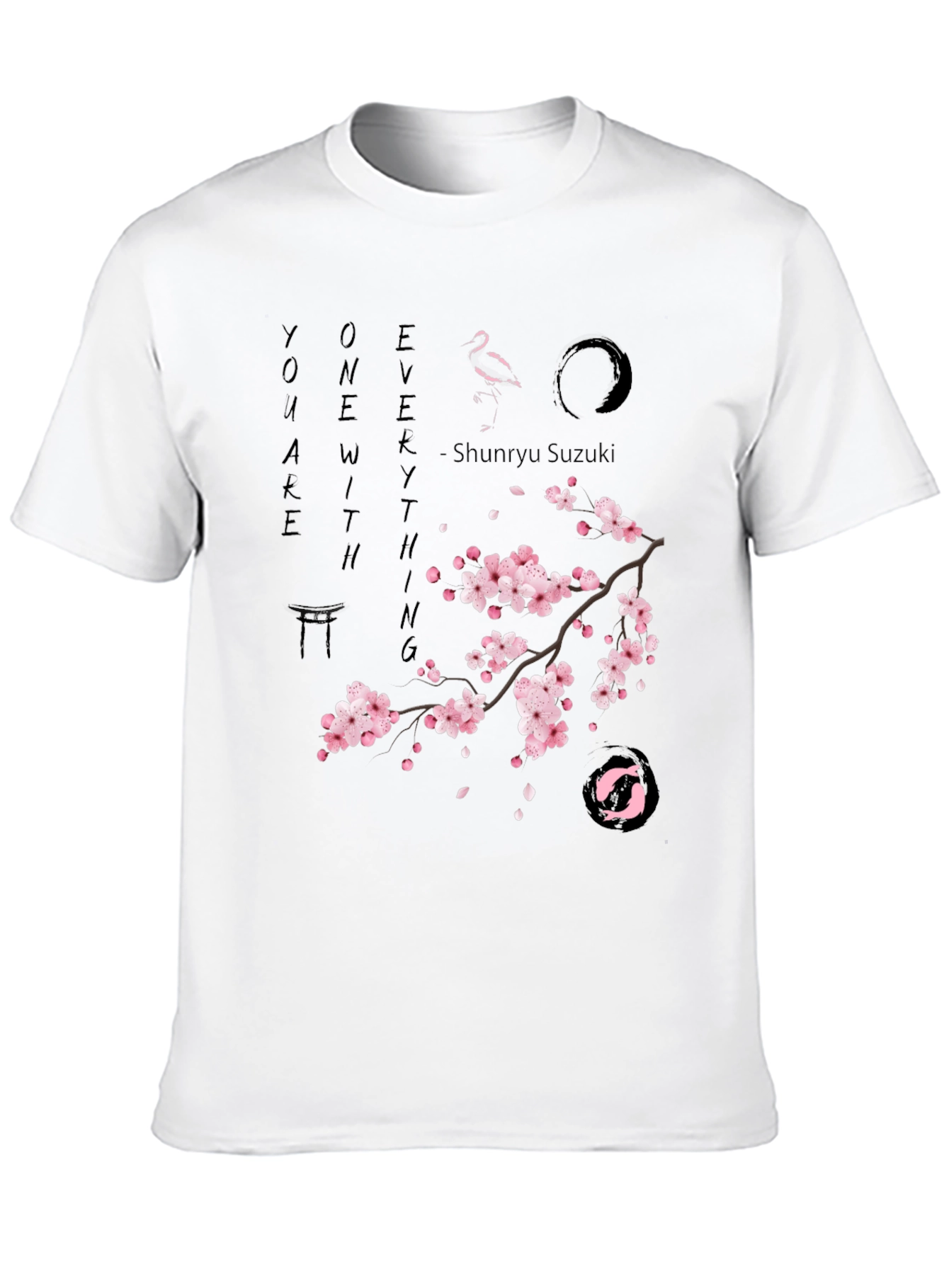 Black Zen Cherry Blossom Graphic T-Shirt - Unisex view 10