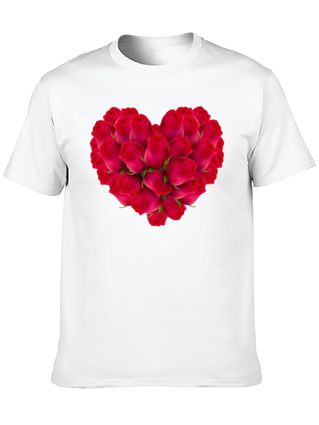 Black Rose Heart Black T-Shirt - Romantic Floral Tee view 10