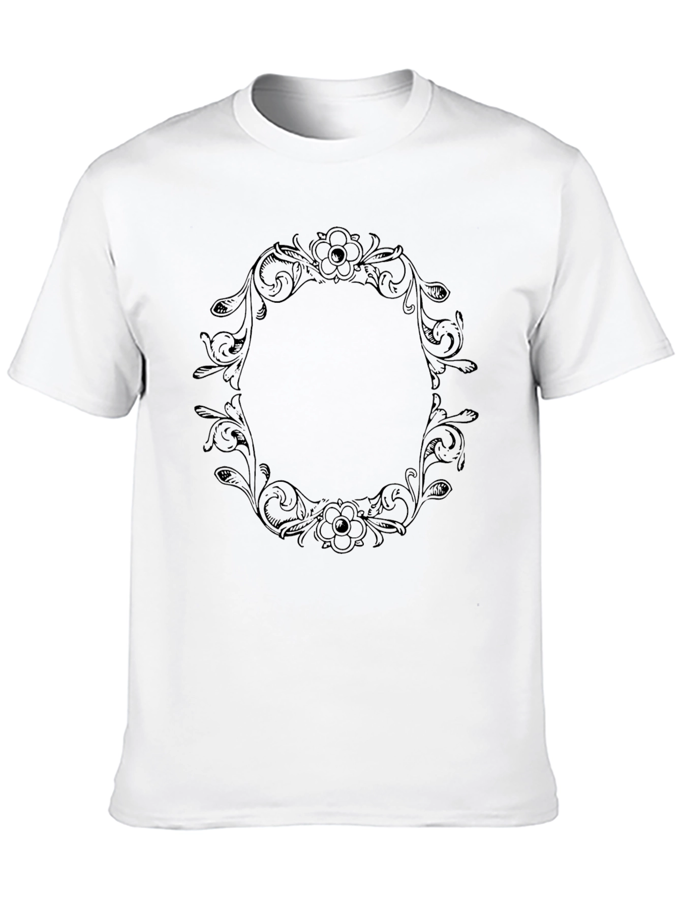 Black Floral Frame Graphic T-Shirt view 10