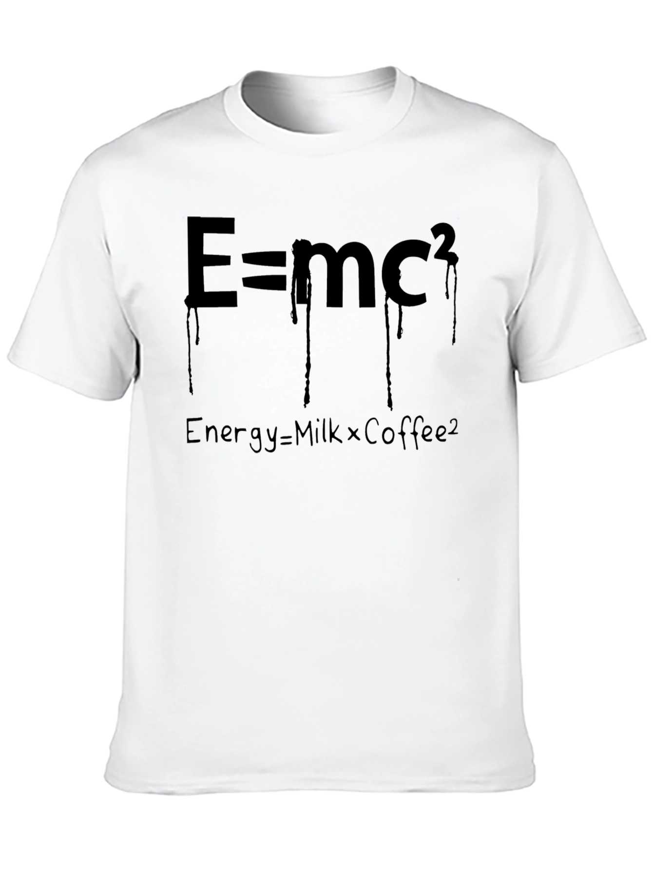 Black E=mc2 Graphic T-Shirt - Black, Humorous Physics Tee view 10