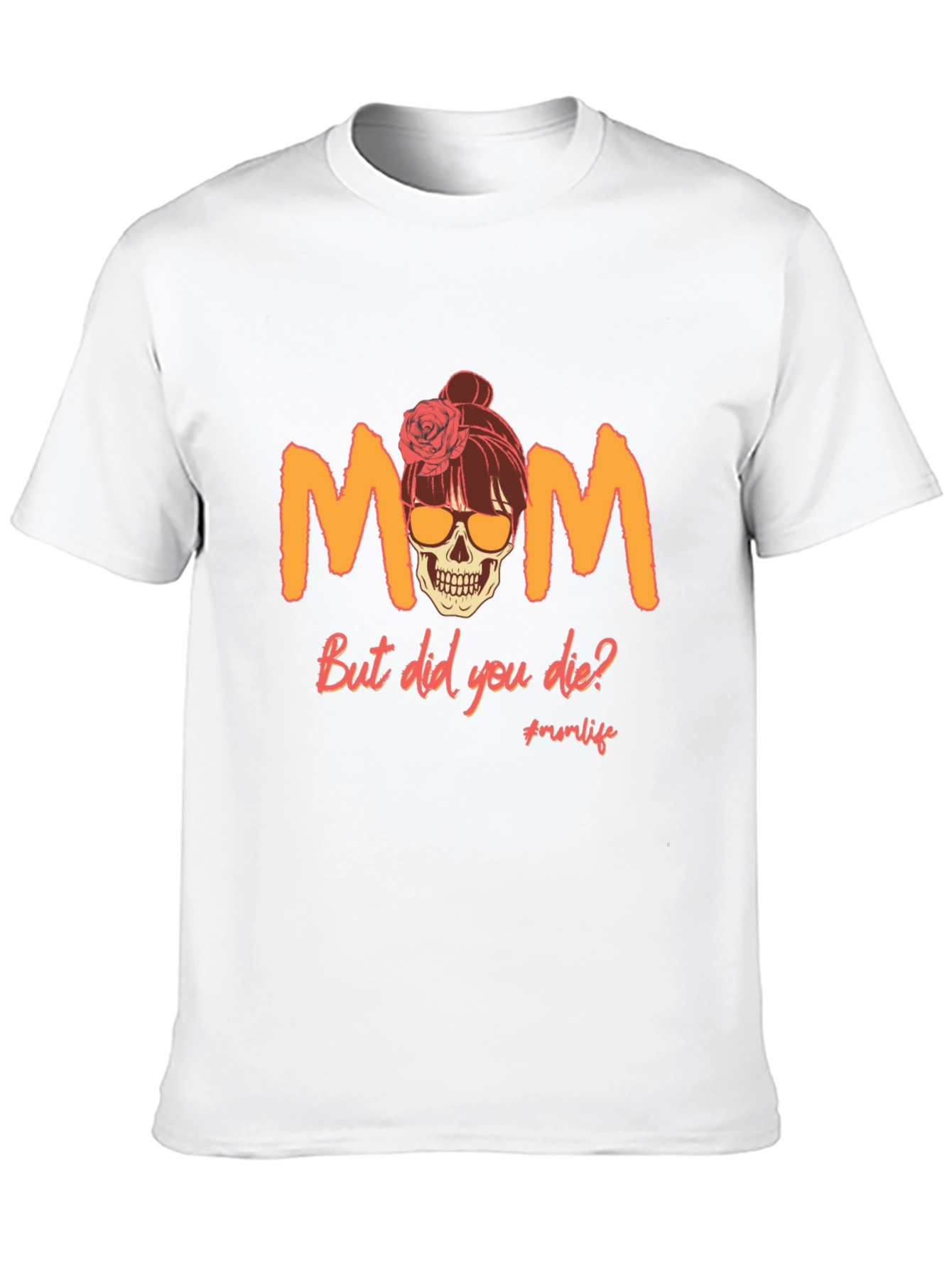 Black Funny Mom Skull Graphic T-Shirt view 10