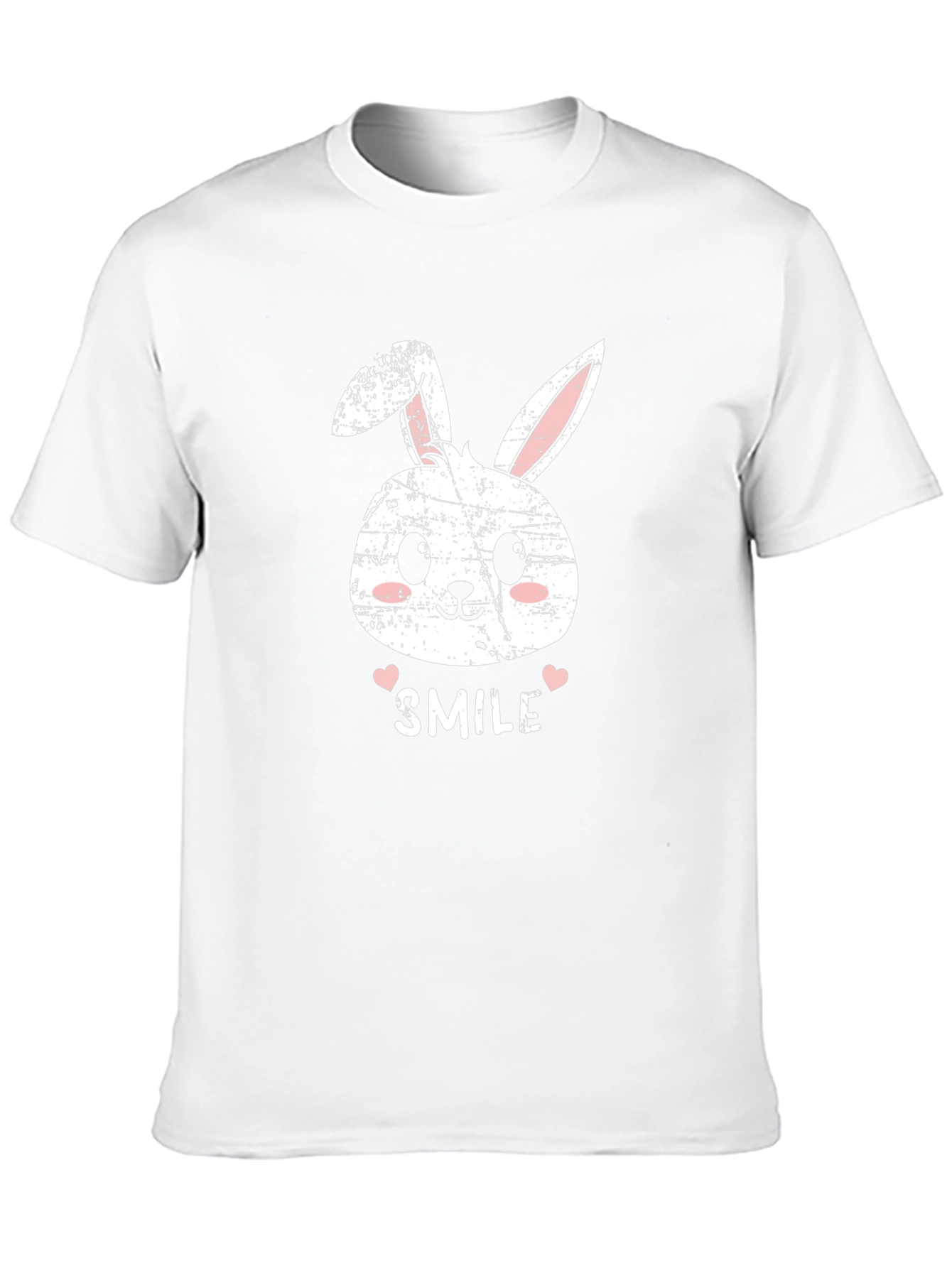 Black Cute Bunny Smile Black T-Shirt view 10