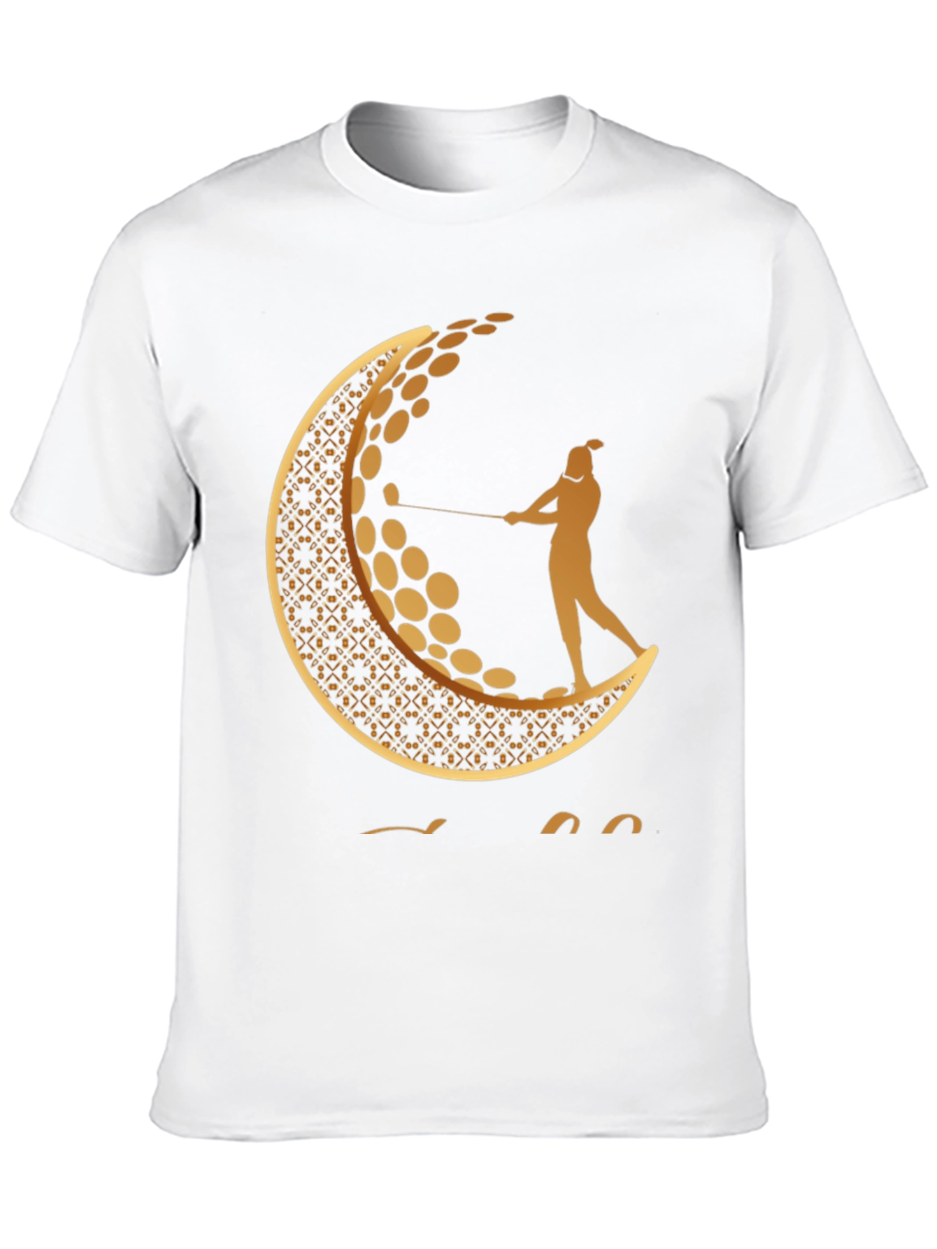 Black Golf Moon Tee - Unique Graphic Print Shirt view 10