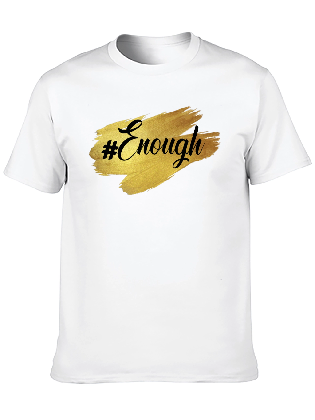 Black "Enough" Graphic Tee - Black Unisex Short Sleeve T-Shirt view 10