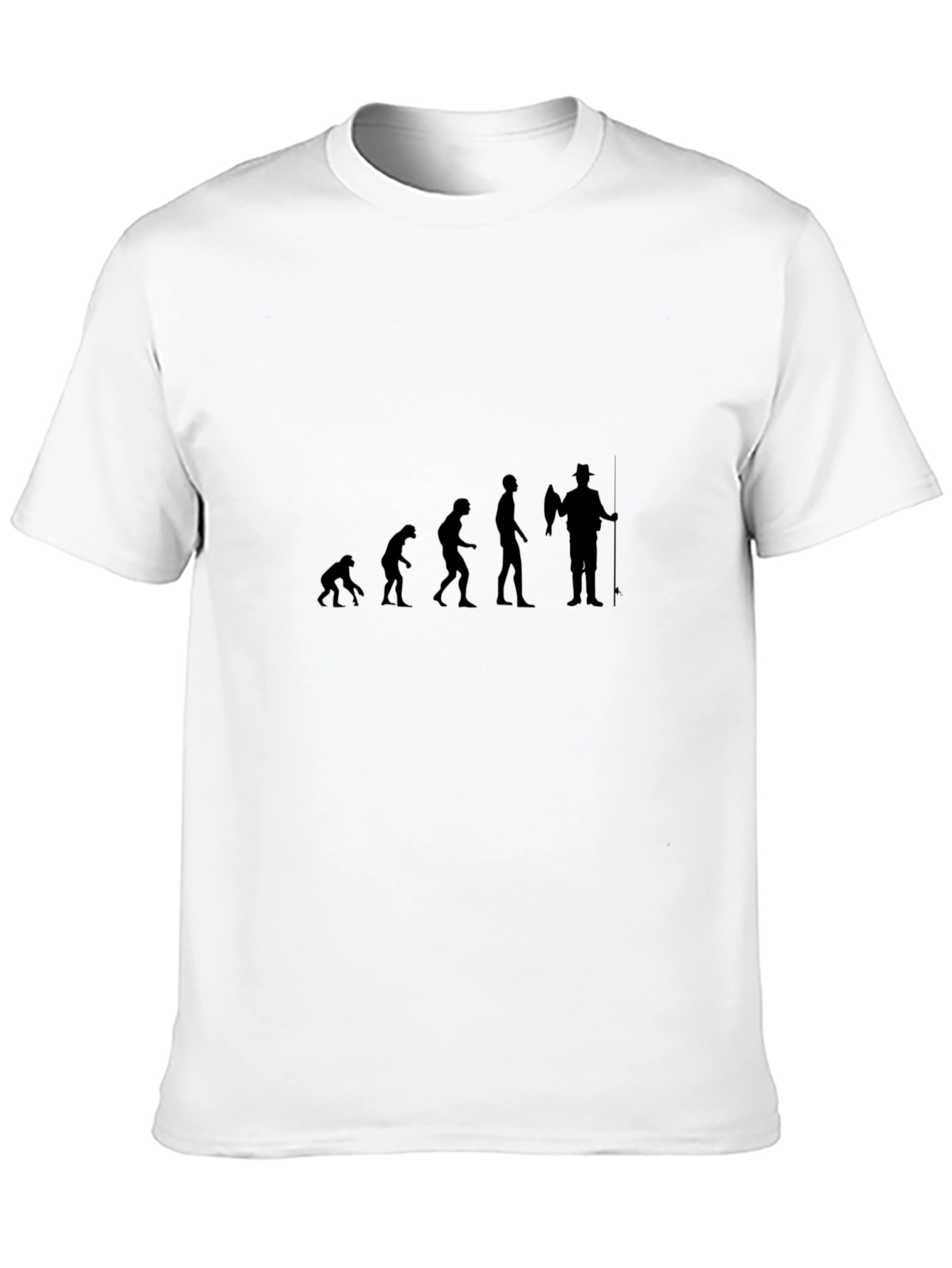 Black Evolution of Fishing Graphic Tee - Black Cotton T-Shirt view 10