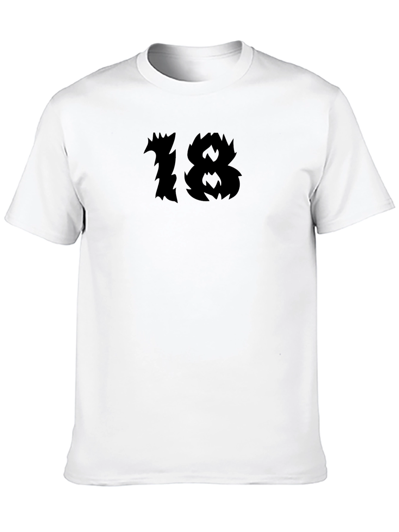 Black Men's Black Graphic Tee - Edgy "18" Design view 10