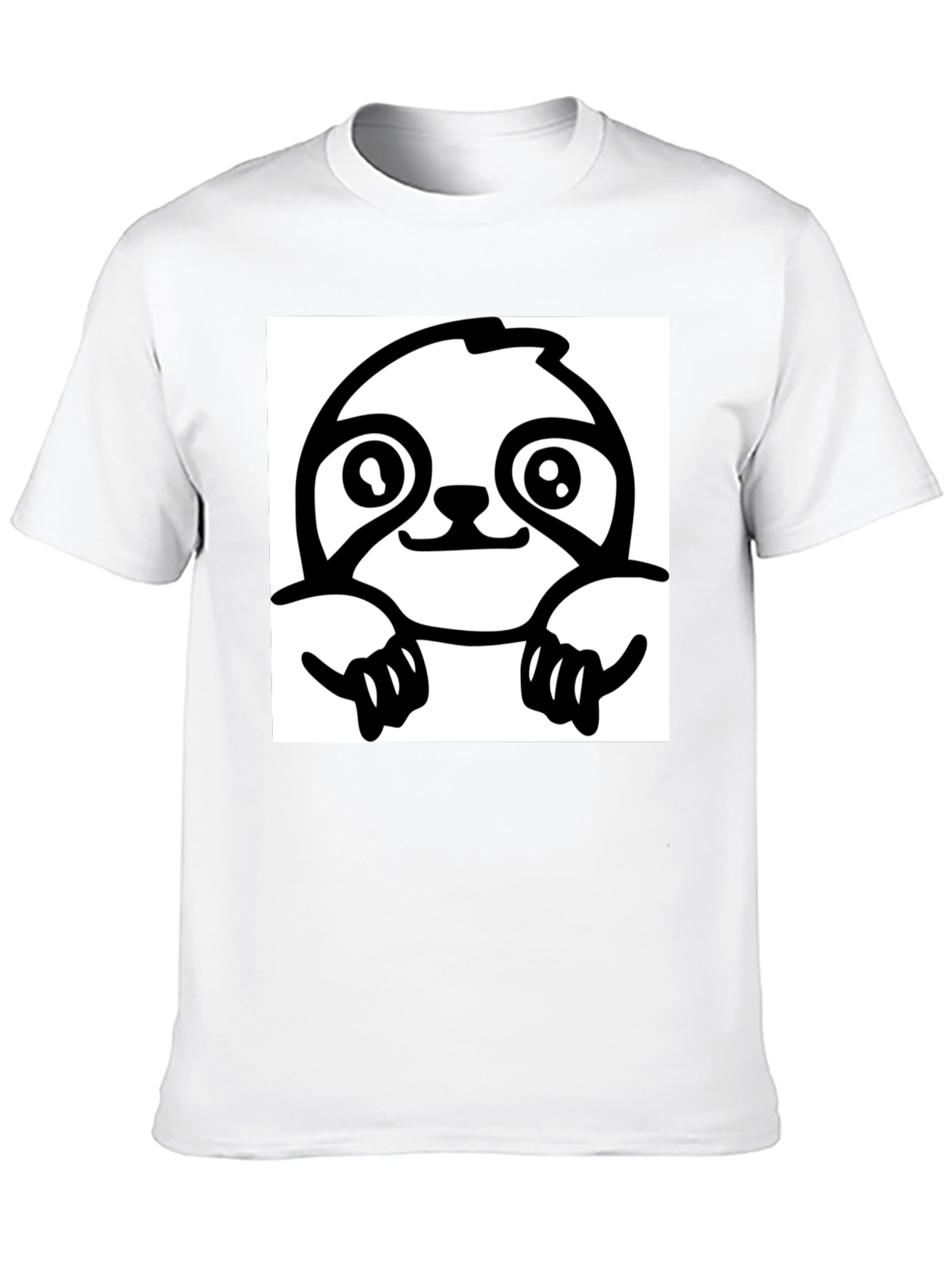 Black Sloth Graphic Tee - Black Cotton T-Shirt view 10