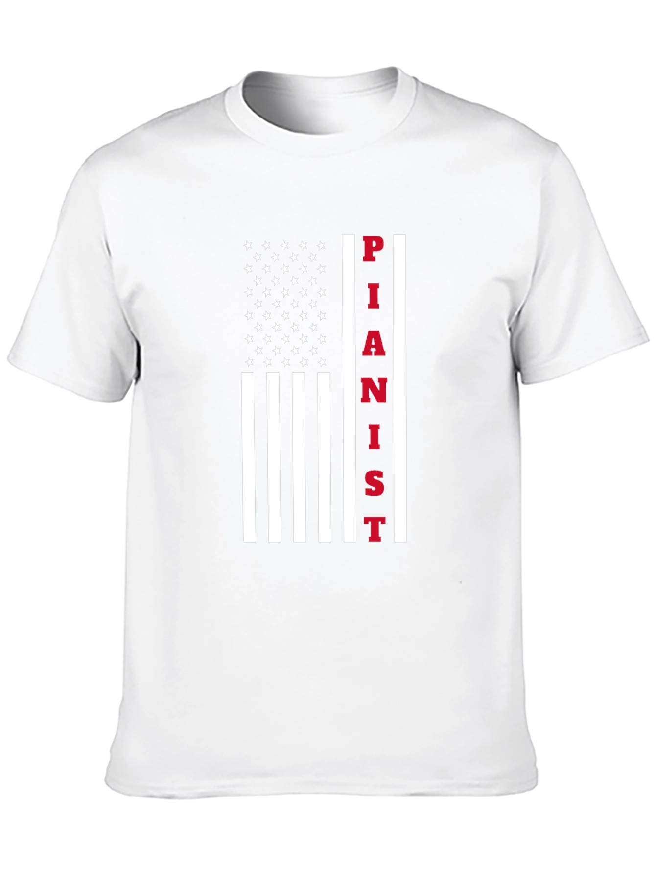 Black Pianist American Flag Graphic T-Shirt view 10