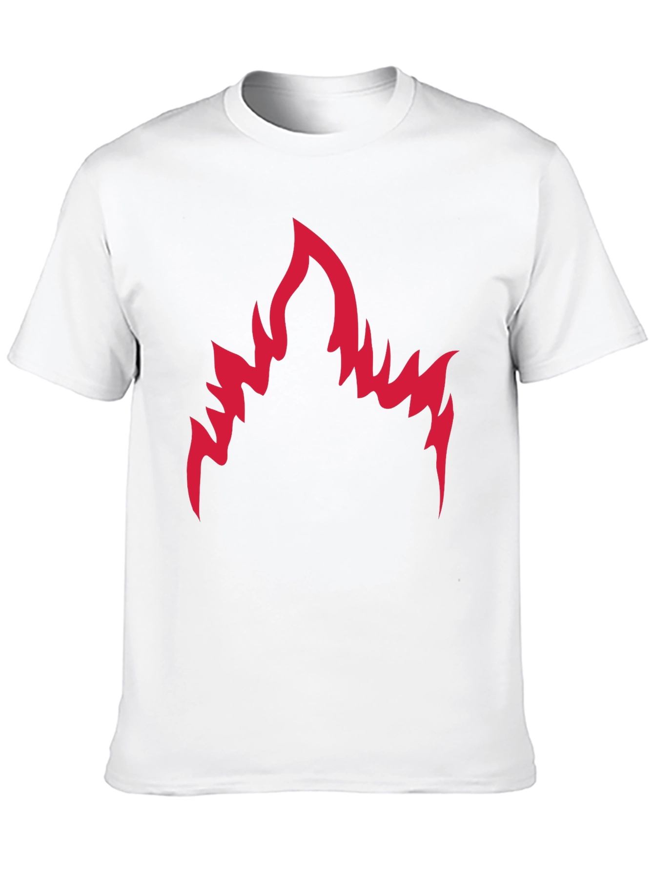 Black Men's Black T-Shirt with Red Flame Graphic view 10