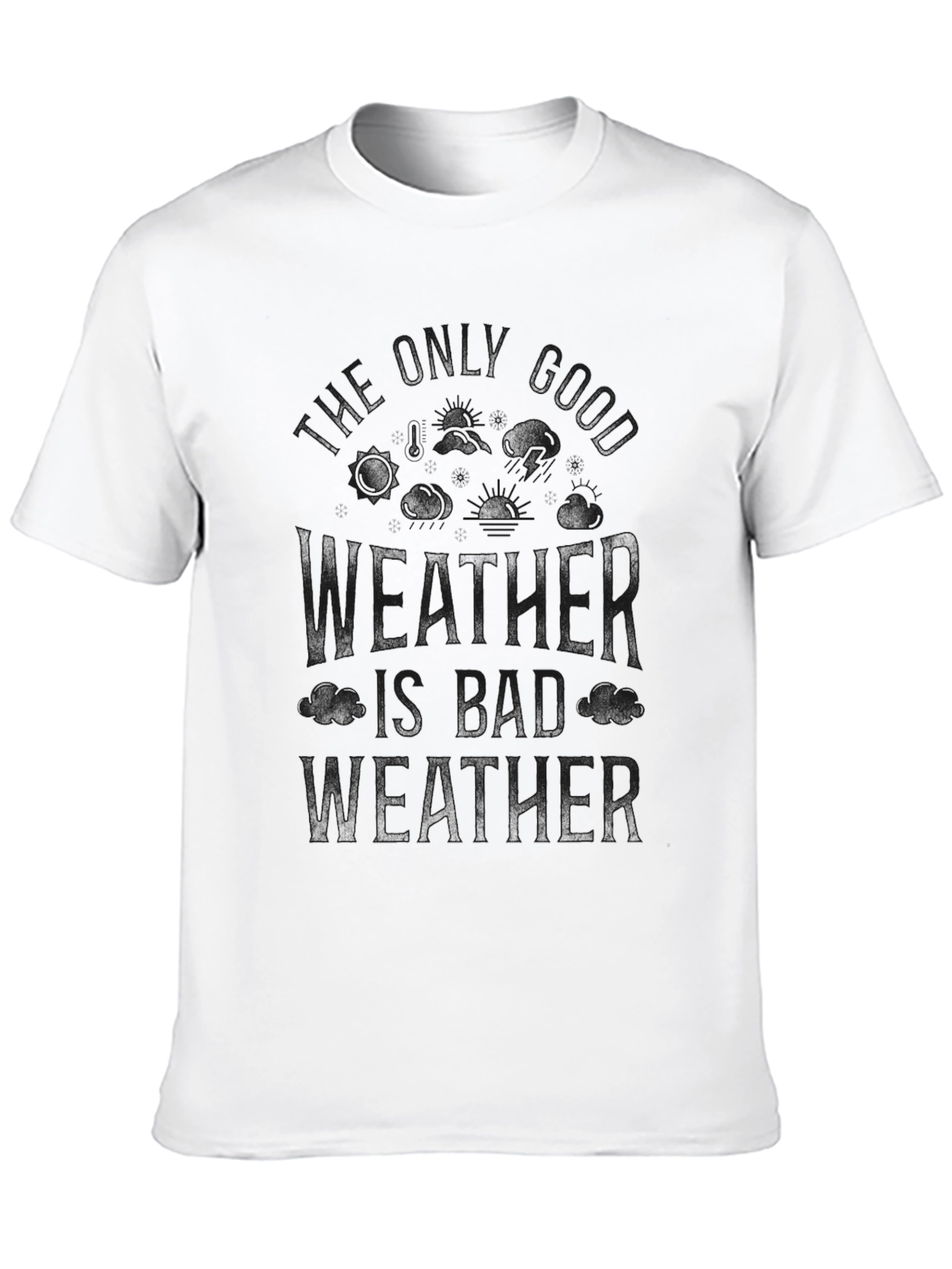 Black Funny Bad Weather T-Shirt for Men view 10