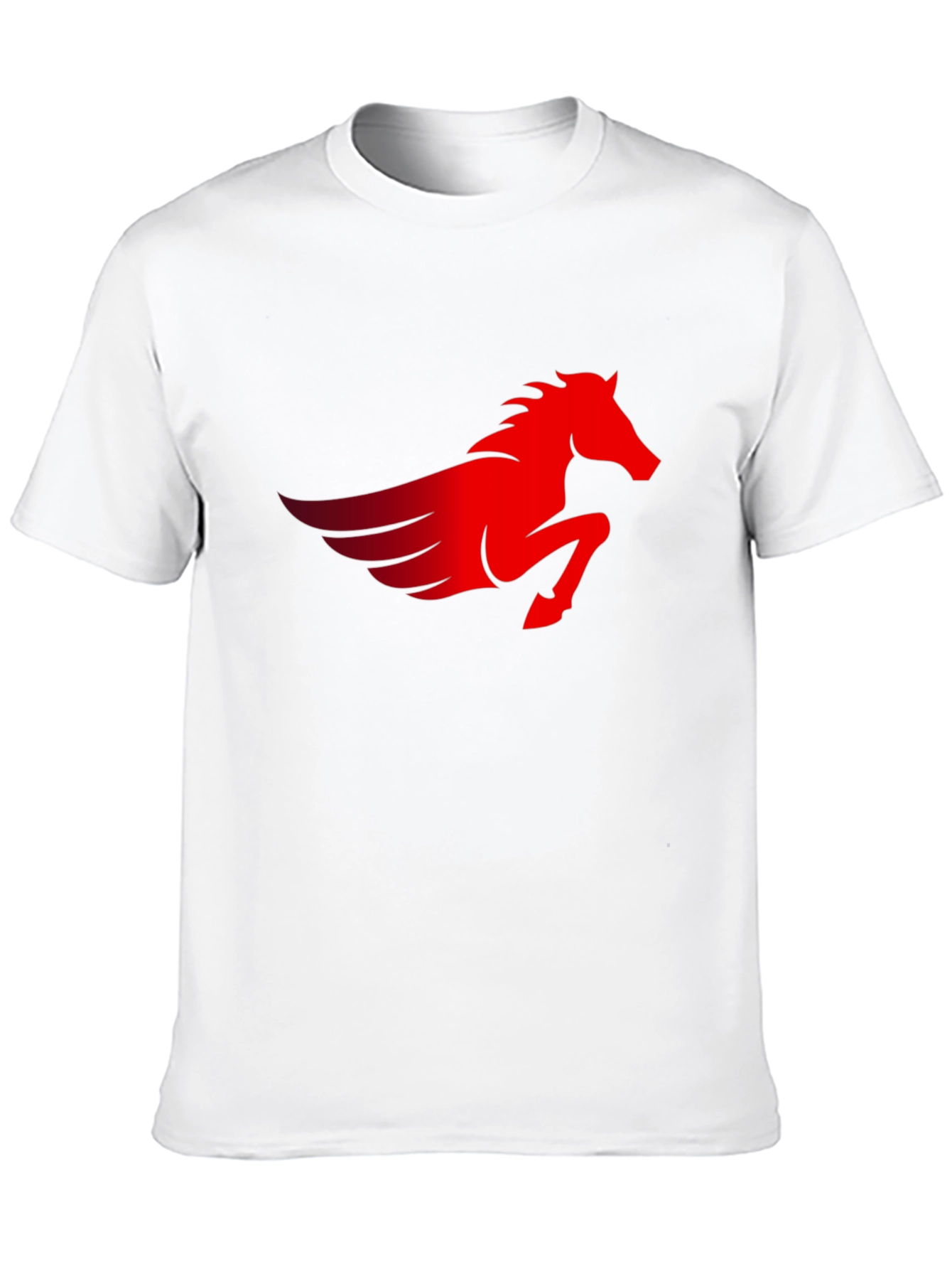 Black Men's Black T-Shirt with Red Pegasus Graphic view 10