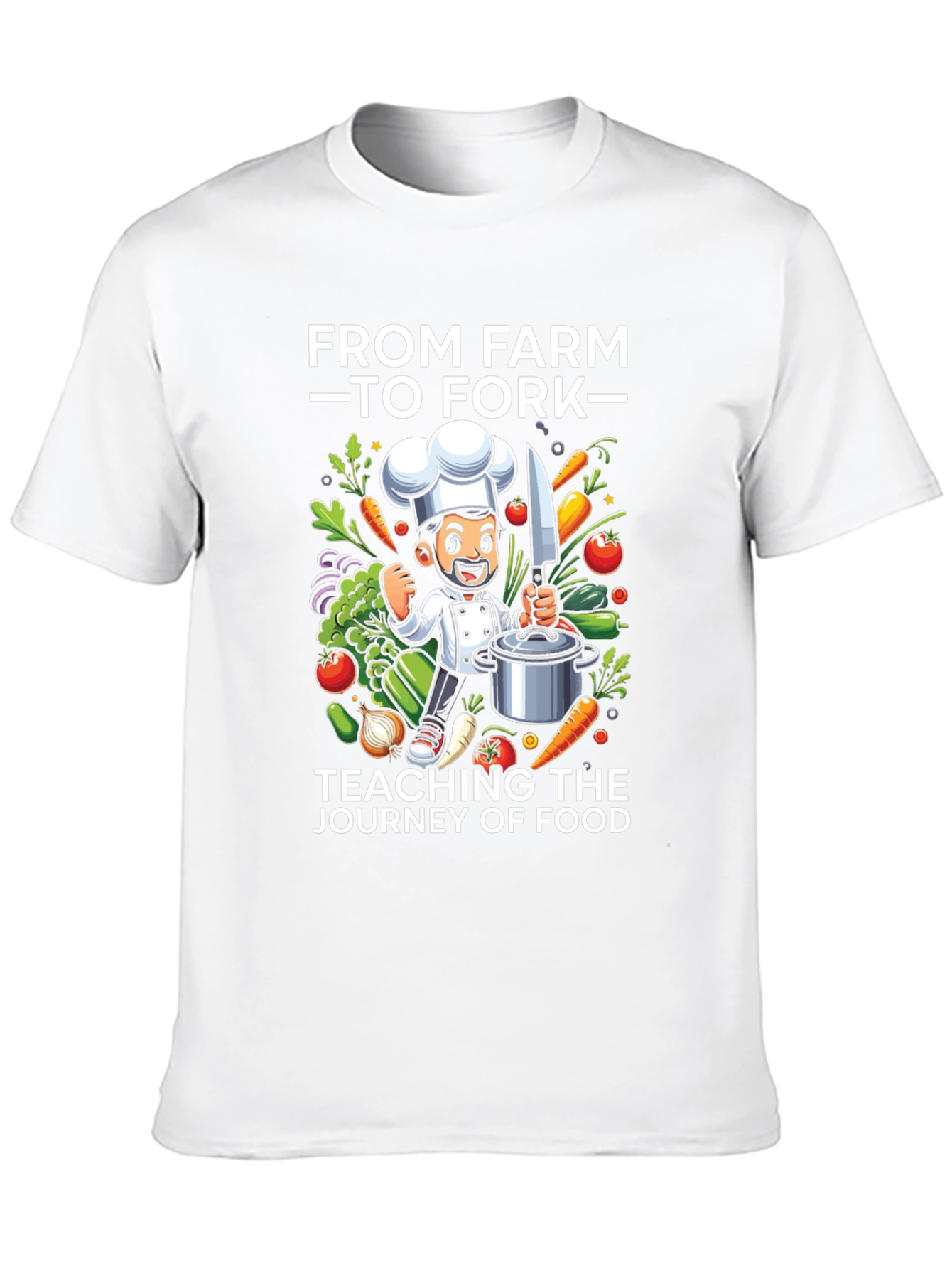 Farm to Fork Chef T-Shirt - Food Journey Teaching Tee - 10