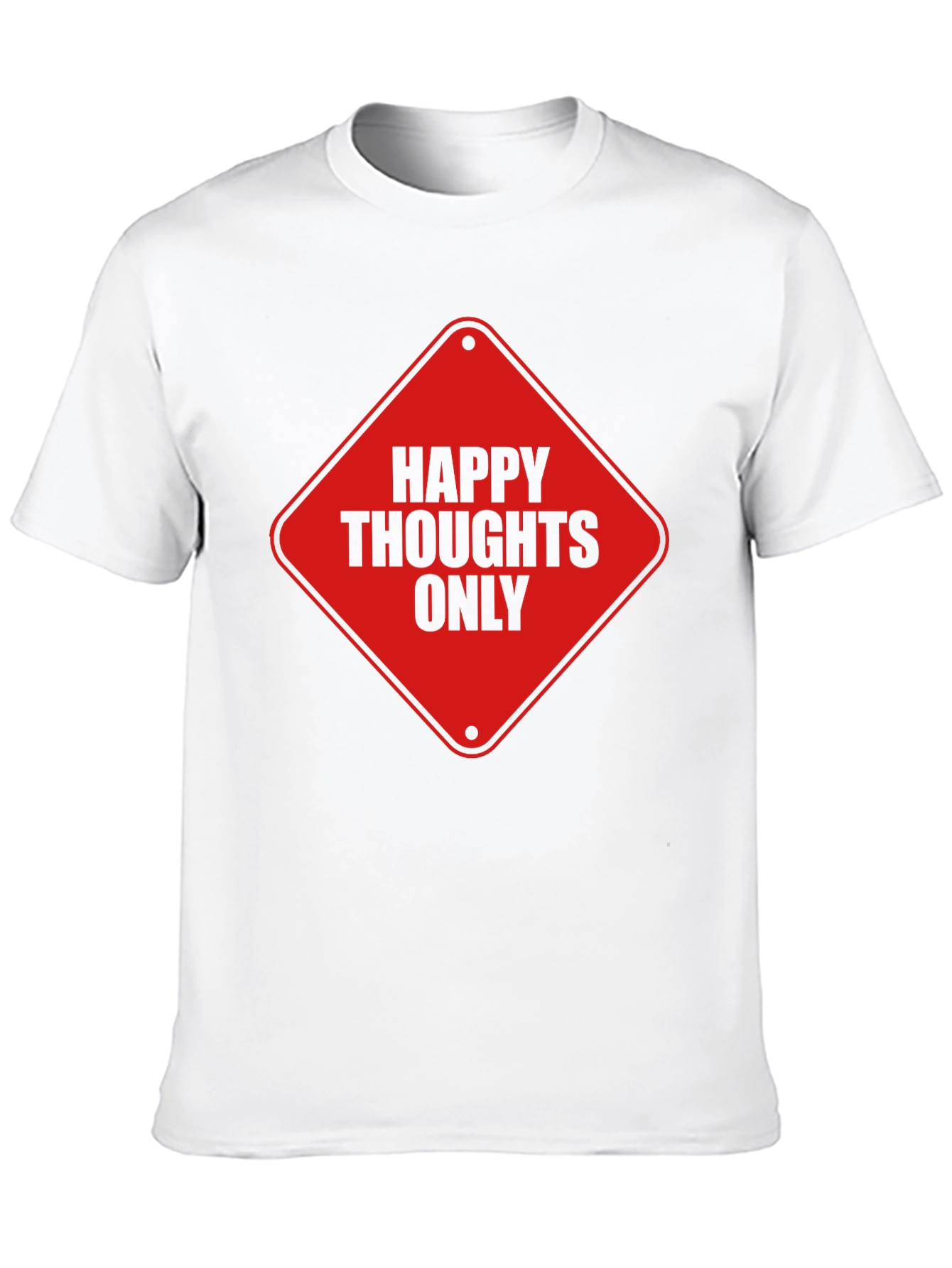 Black Happy Thoughts Only Graphic Tee - Black Cotton T-Shirt view 10
