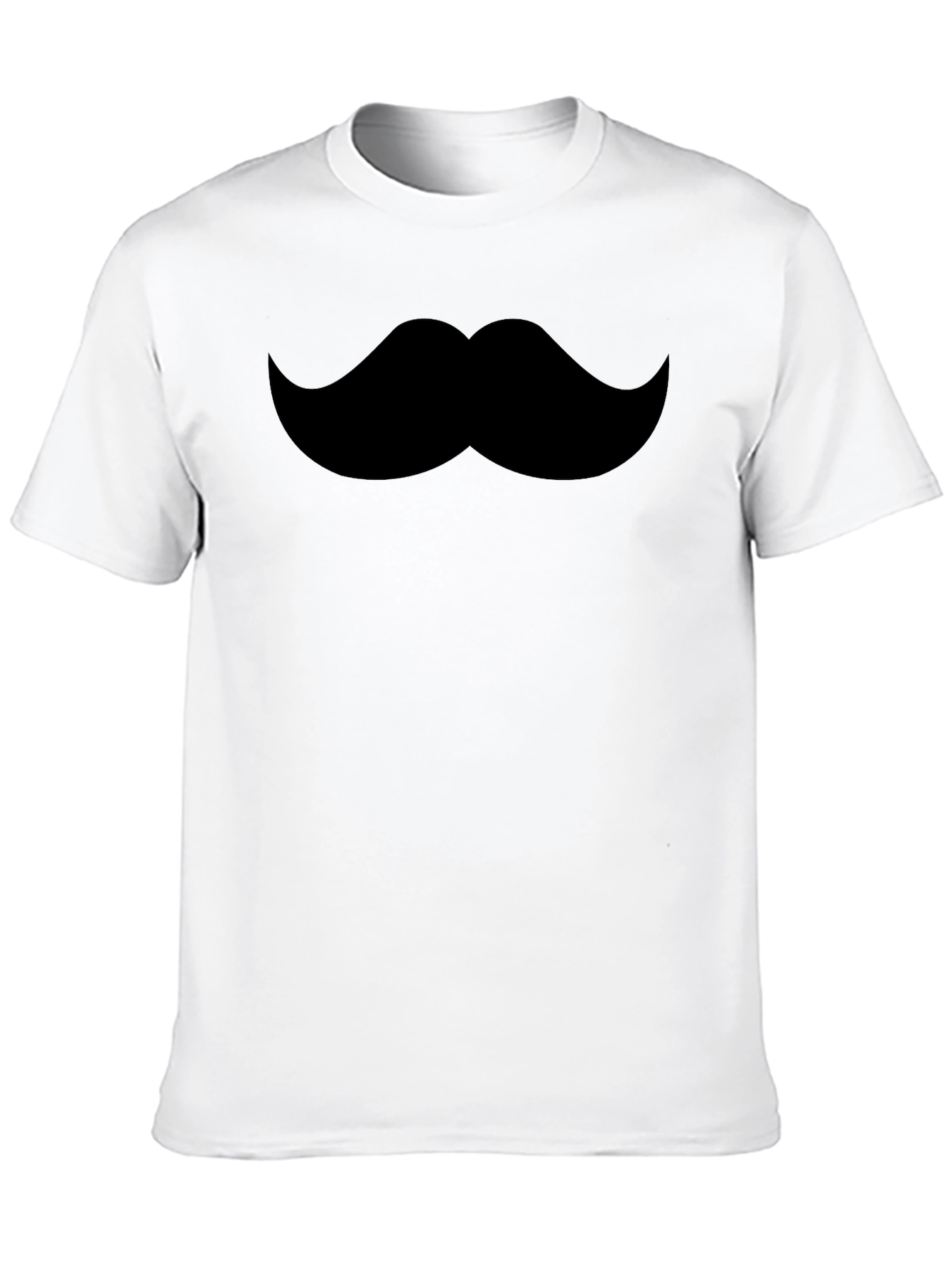 Black Mustache Graphic Tee - Black Crew Neck T-Shirt view 10