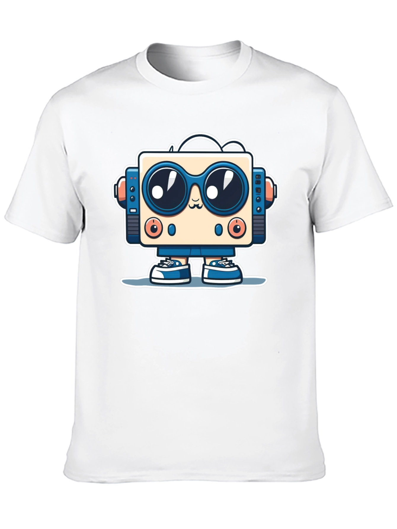 Black Fun Robot Graphic Tee - Black Cotton Shirt view 10