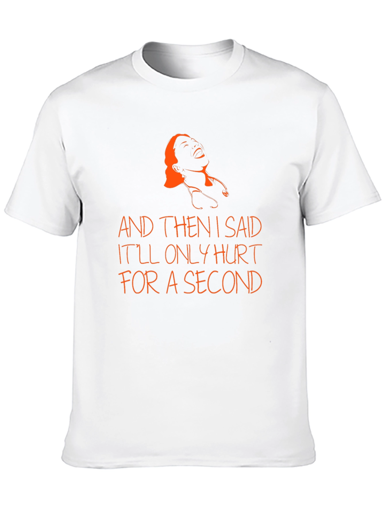 Black Funny Black T-Shirt with Orange Text and Design view 10