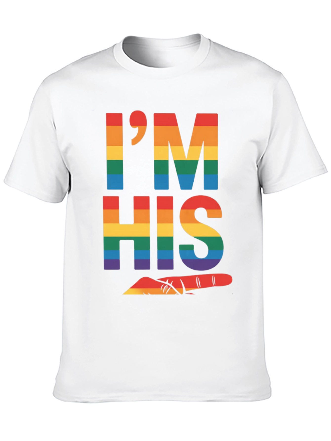 Black Pride 'I'm His' Rainbow Graphic Tee view 10