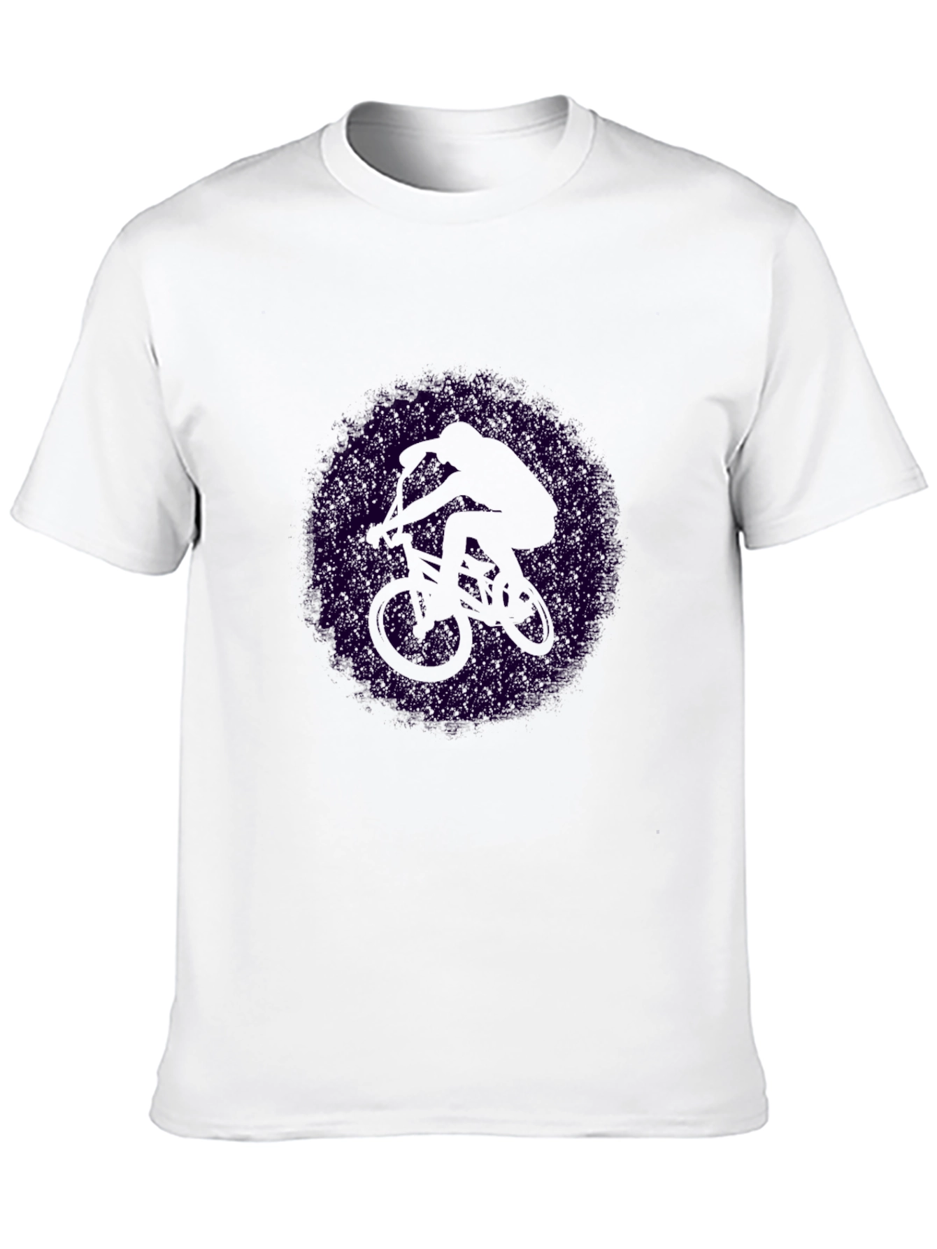 Black Cycling Silhouette T-Shirt - Black Cotton Tee view 10