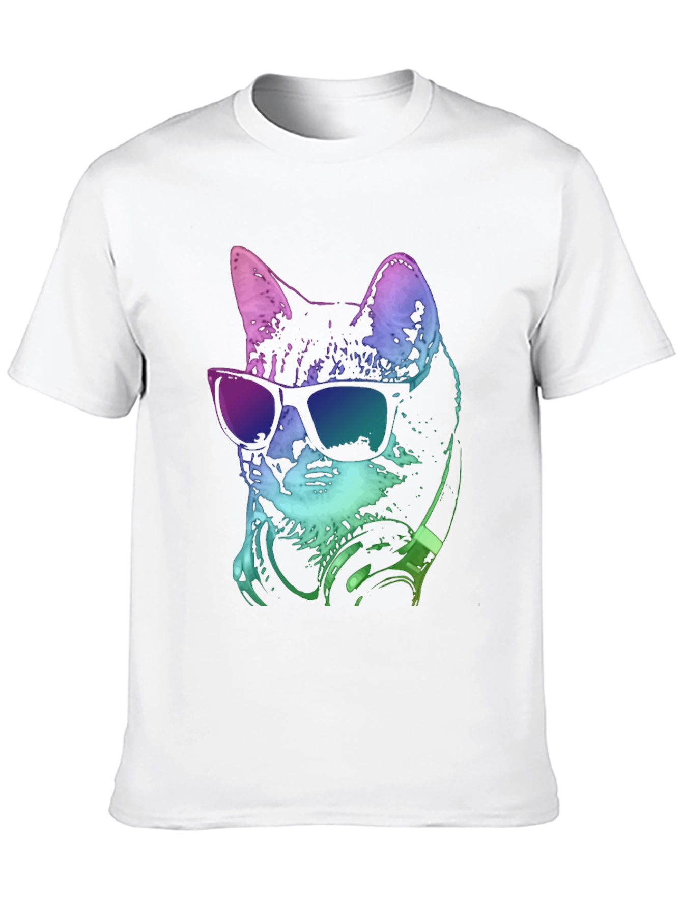 Black Cool Cat Tee: Stylish Graphic Print T-Shirt view 10