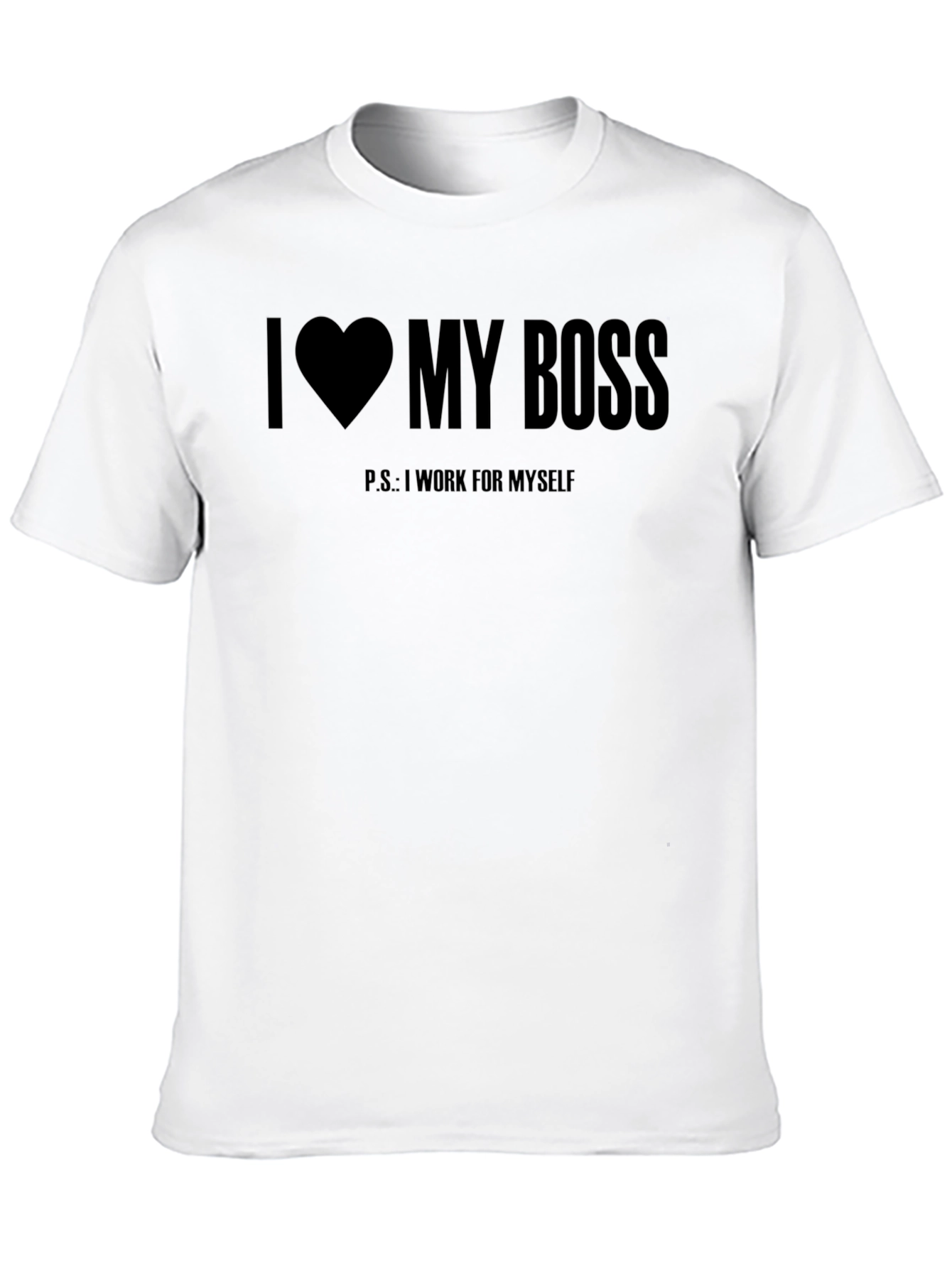 Black I Heart My Boss Funny T-Shirt view 10