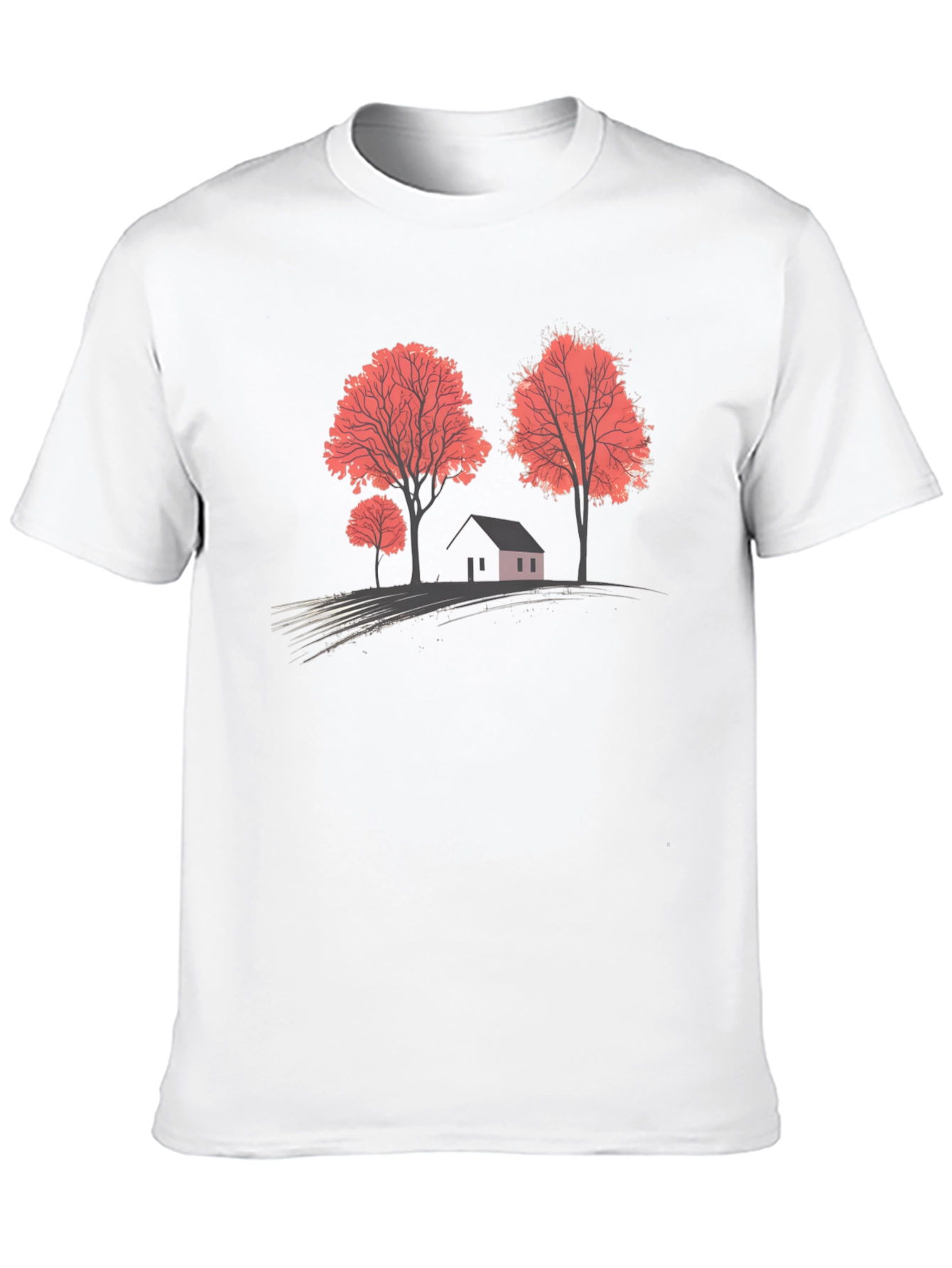 Black Nature Scene Graphic T-Shirt - Black view 10