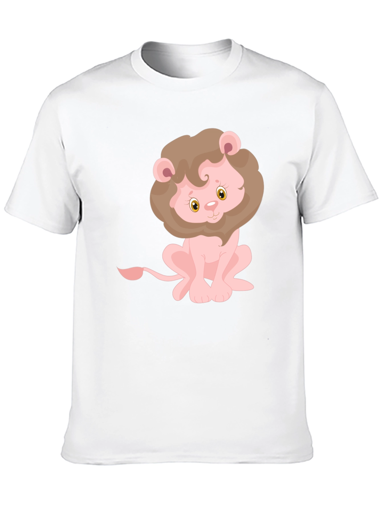 Black Cute Lion Graphic Tee - Black Cotton T-Shirt view 10