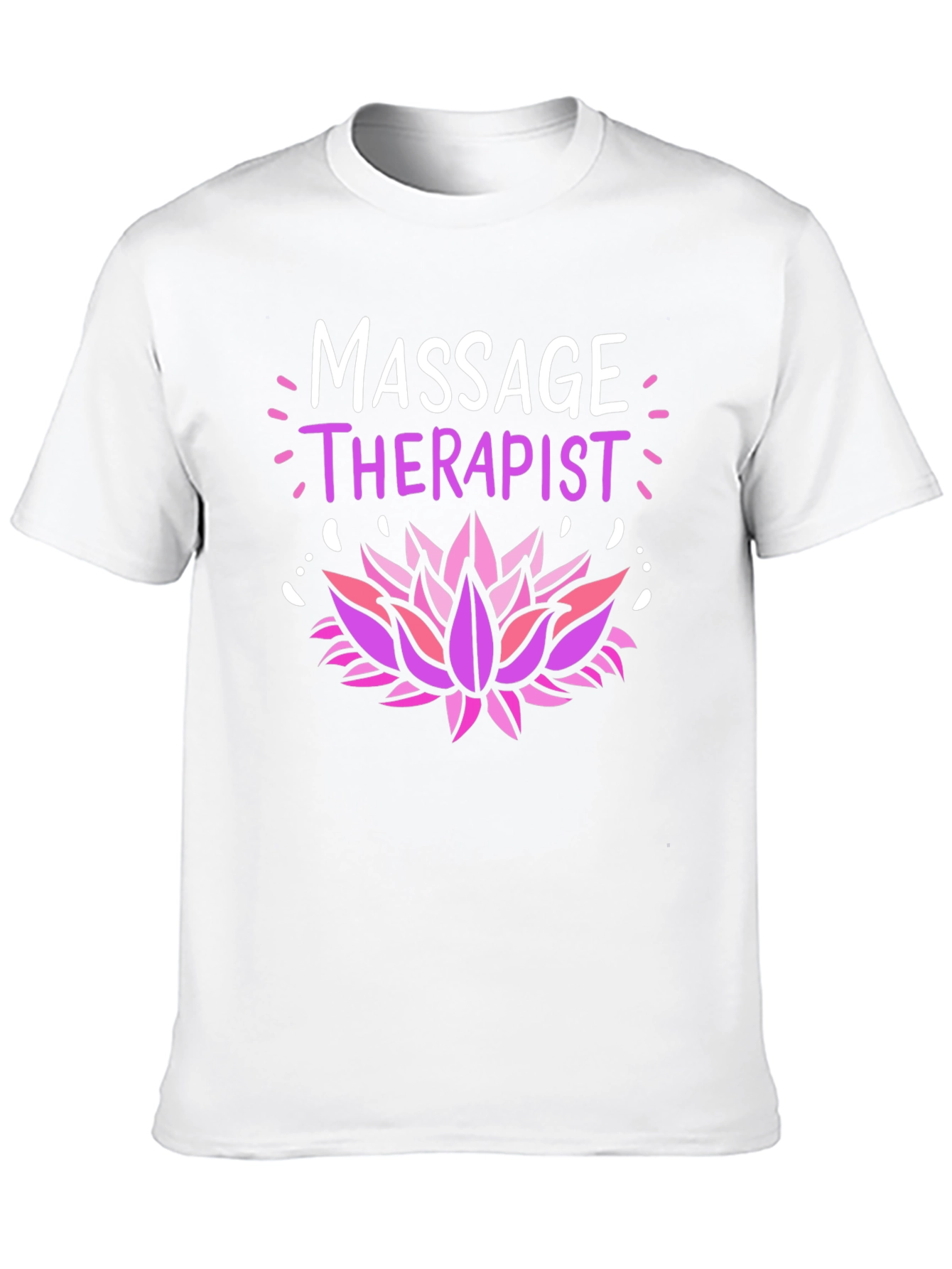 Black Massage Therapist Lotus Flower Graphic T-Shirt view 10