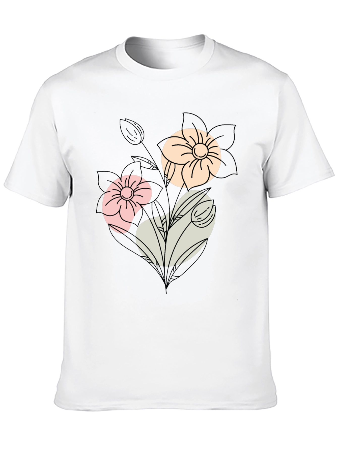 Black Floral Graphic Print Black T-Shirt view 10