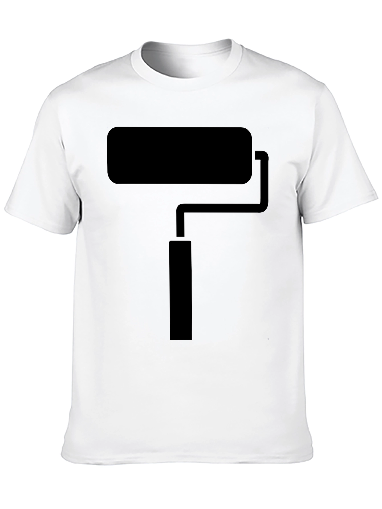 Black Paint Roller Graphic Tee - Black Crew Neck T-Shirt view 10