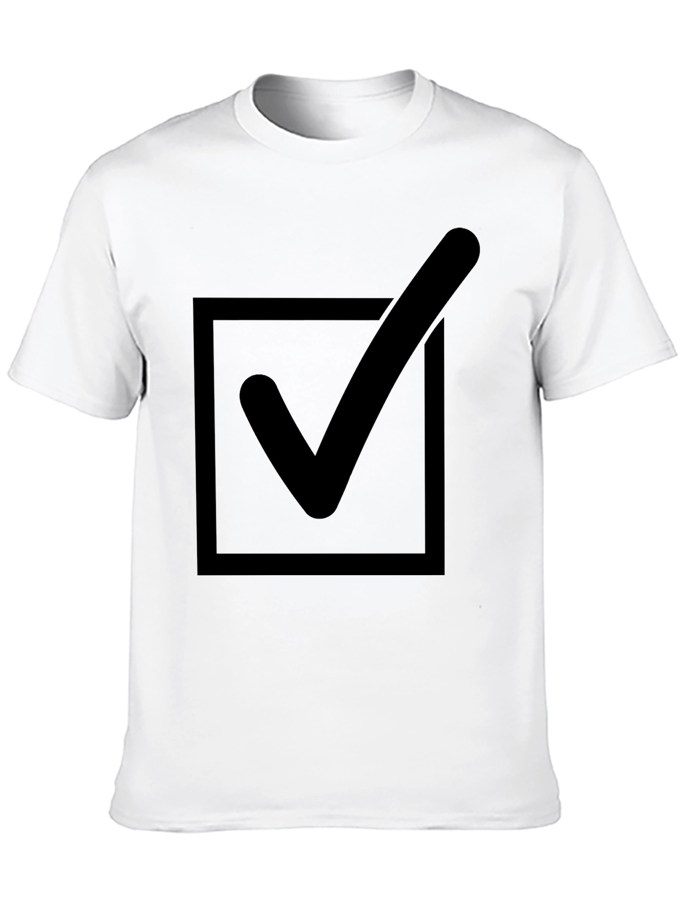 Black Check Box T-Shirt - Black Cotton Blend Tee view 10