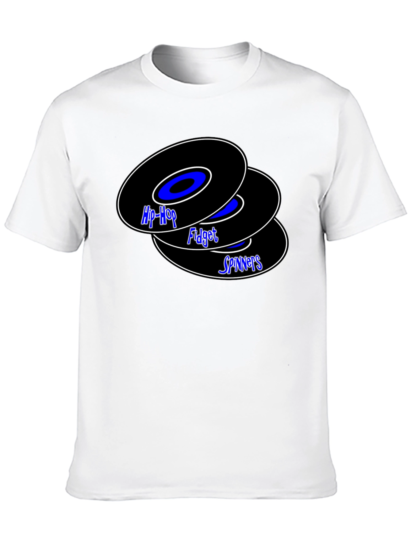 Black Hip-Hop Fidget Spinners Black T-Shirt view 10