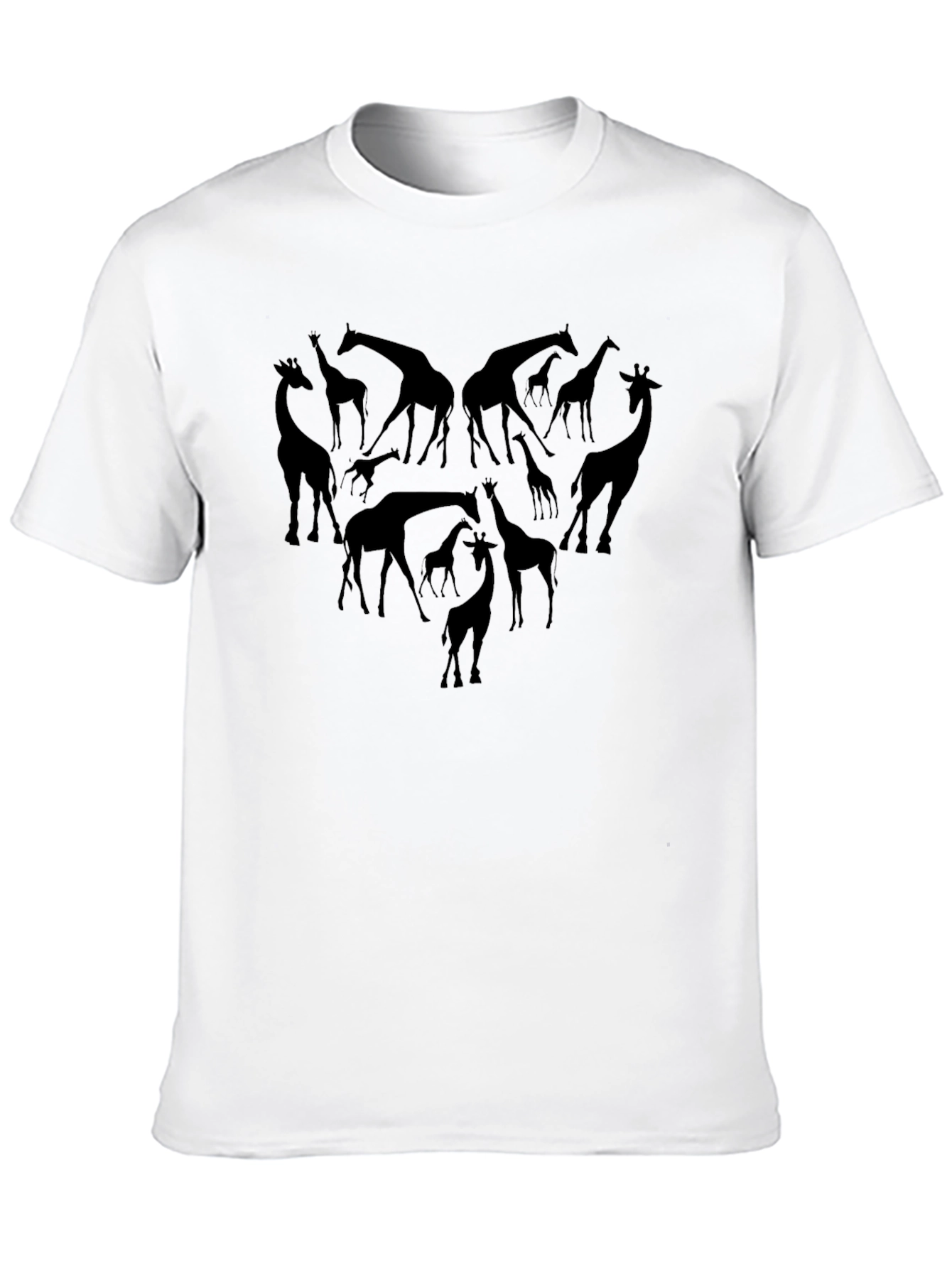 Black Giraffe Heart Graphic Tee - Black Crew Neck view 10