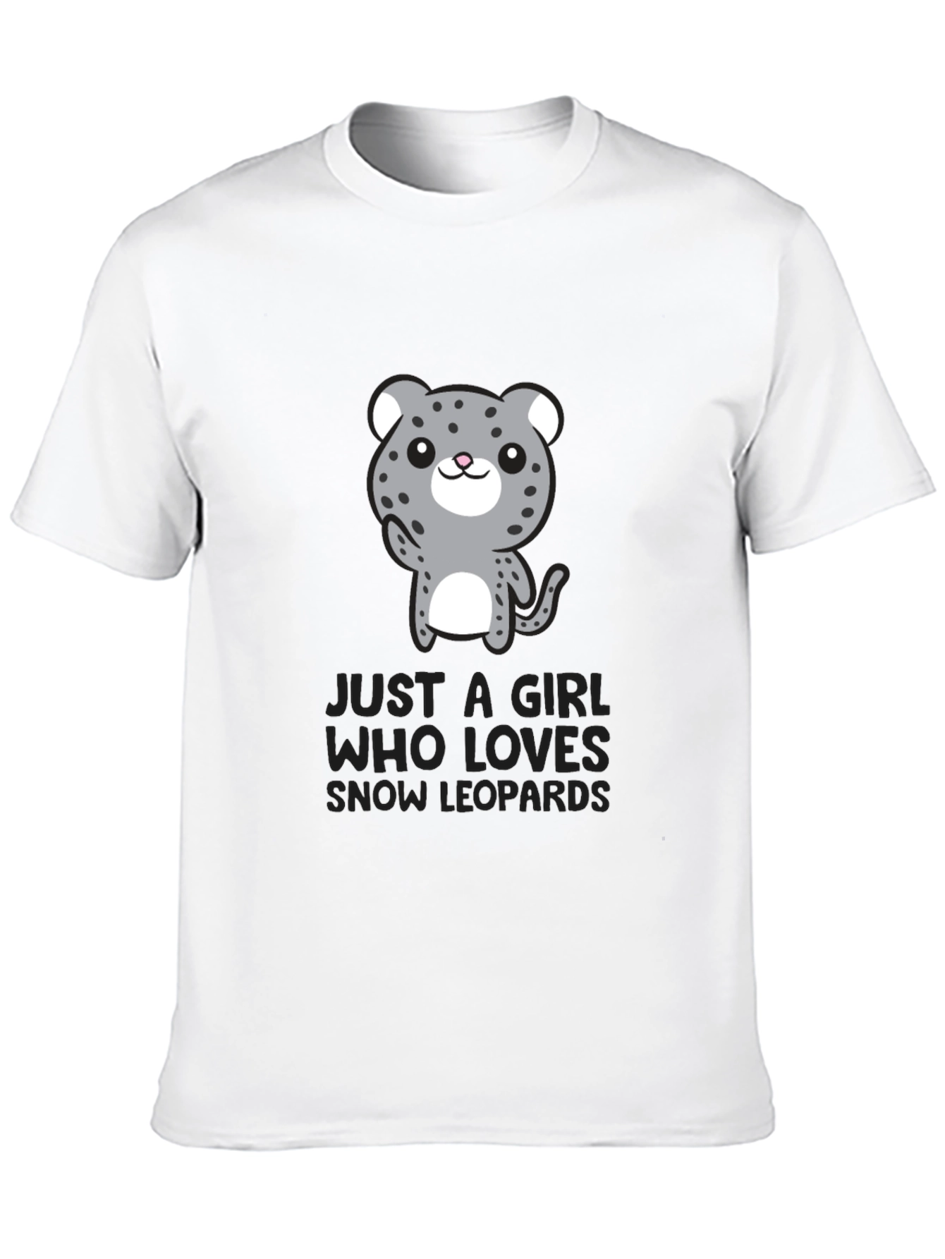 Black Girl Who Loves Snow Leopards Black T-Shirt view 10
