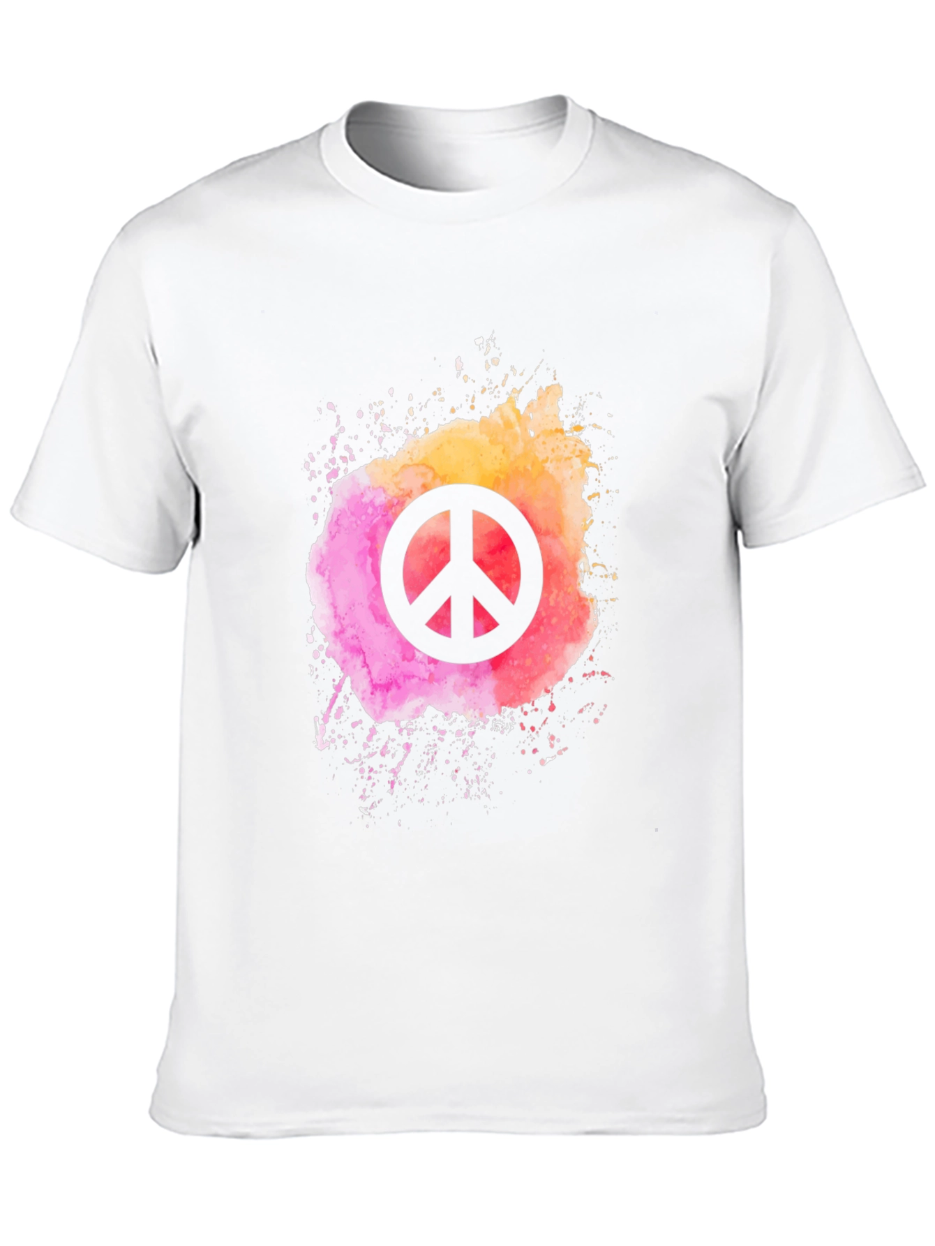 Black Peace Sign Watercolor Graphic Tee - Black view 10