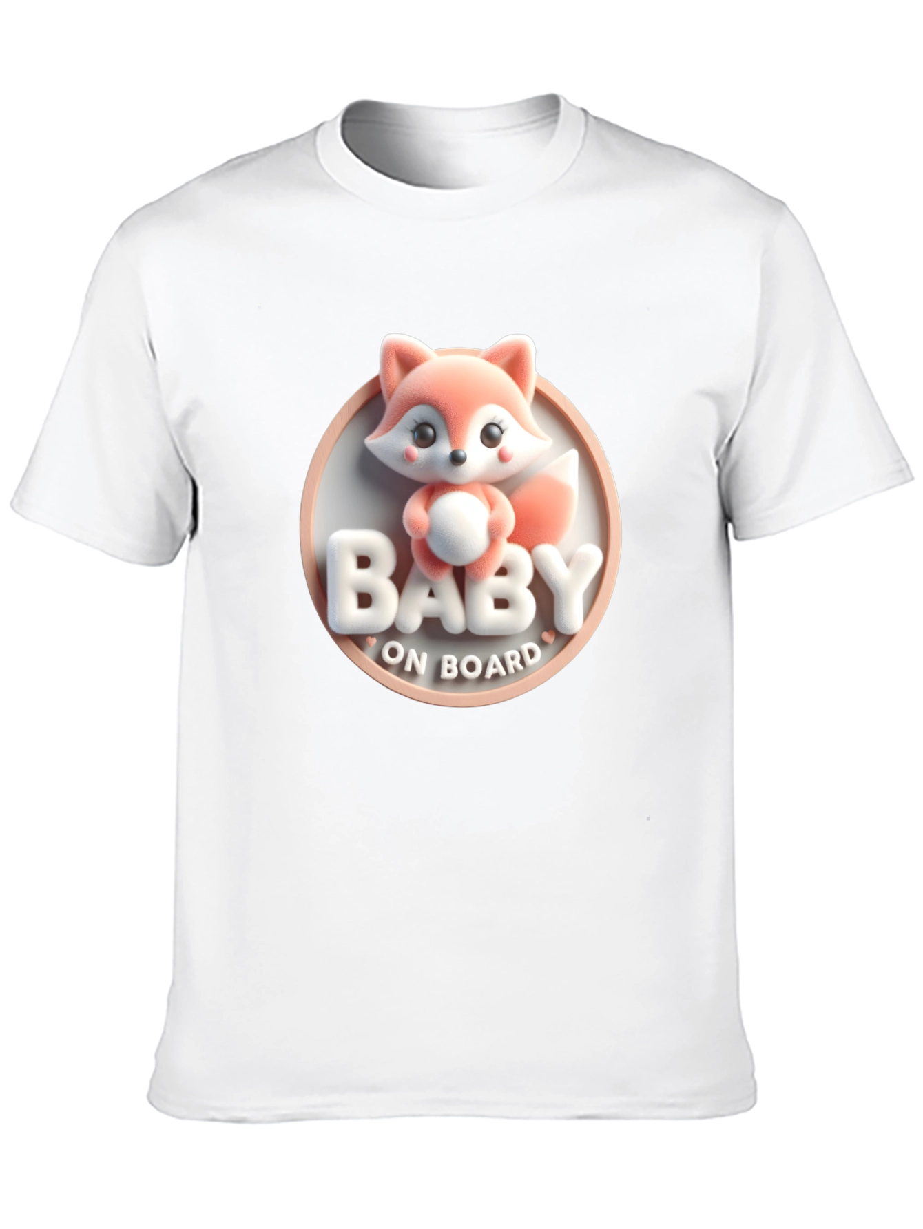 Black Baby On Board Cute Fox T-Shirt view 10