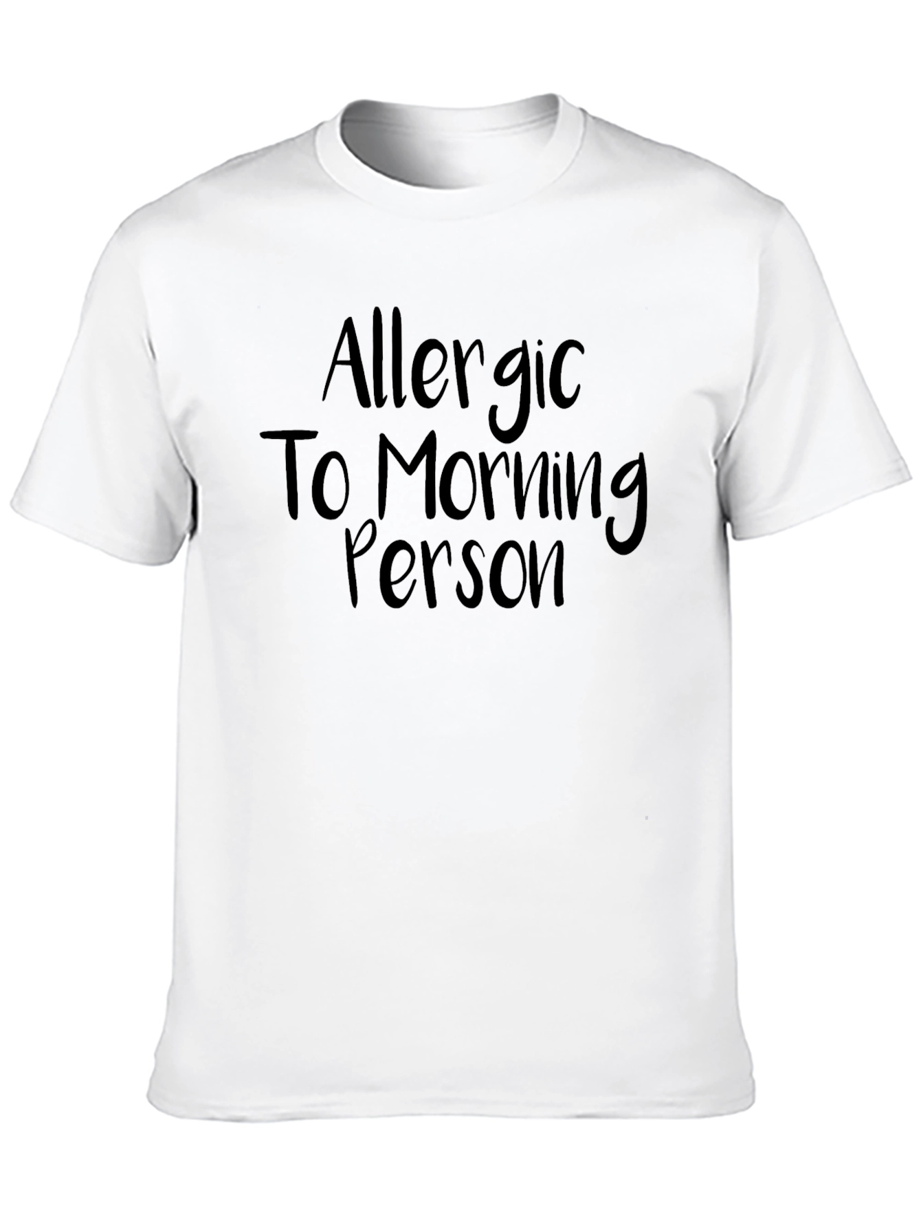 Black Allergic to Morning Person Black T-Shirt view 10