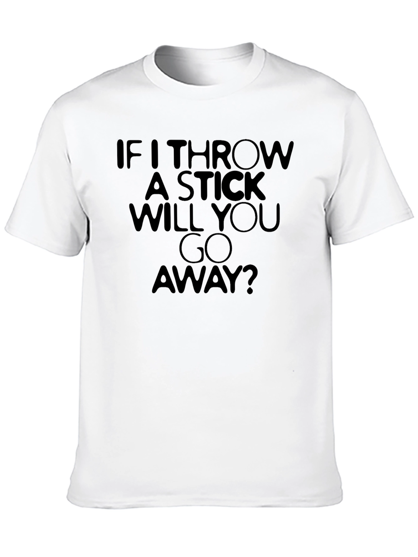 Black Funny "If I Throw A Stick" Graphic T-Shirt view 10