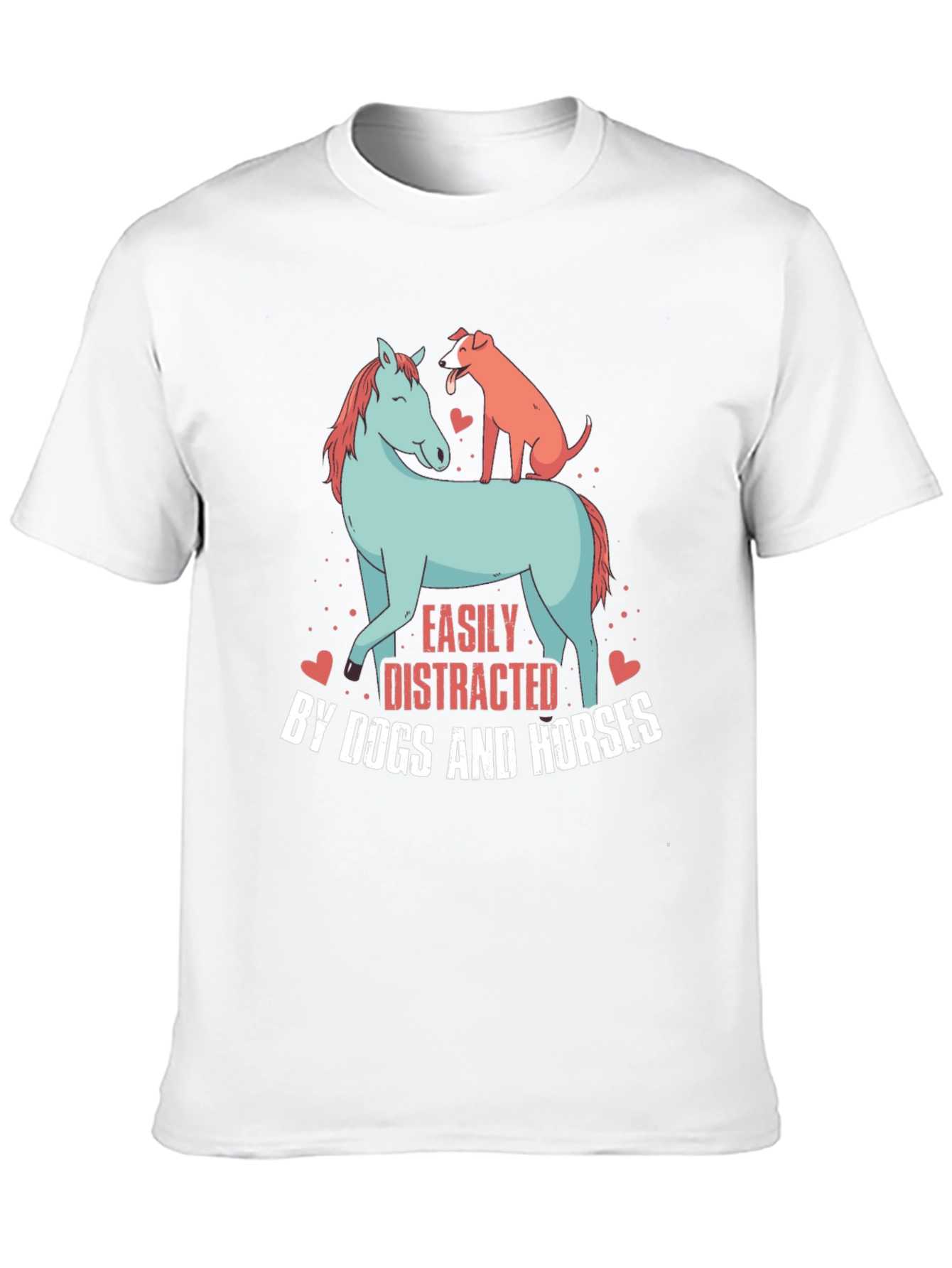 Black Easily Distracted By Dogs & Horses Graphic Tee view 10