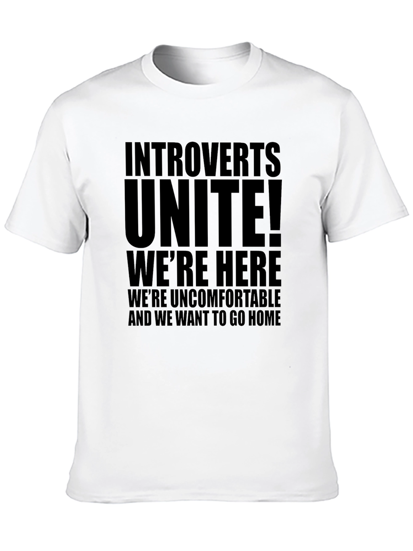 Black Introverts Unite Black Graphic T-Shirt view 10