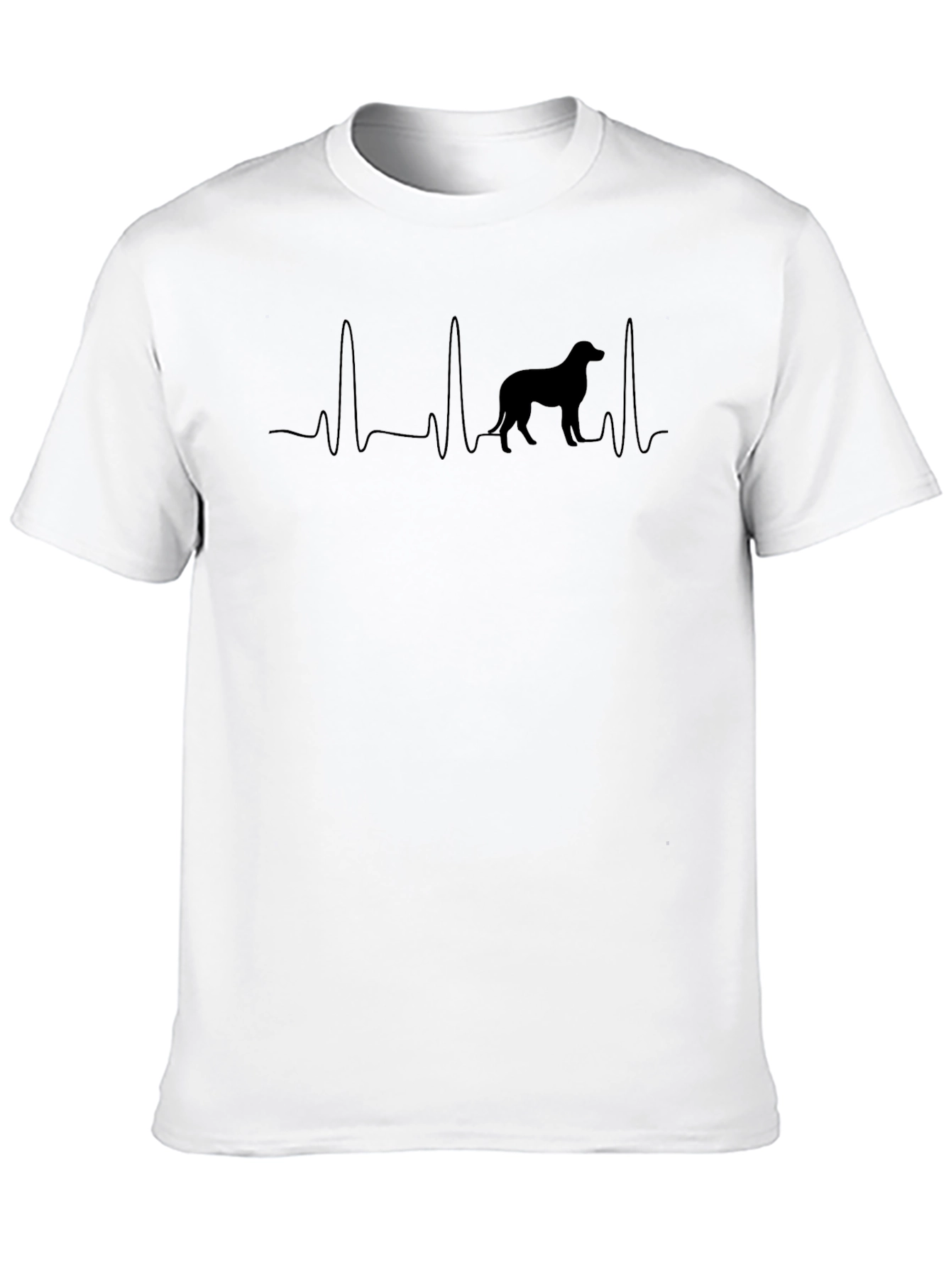 Black Dog Lover Heartbeat T-Shirt - Black view 10
