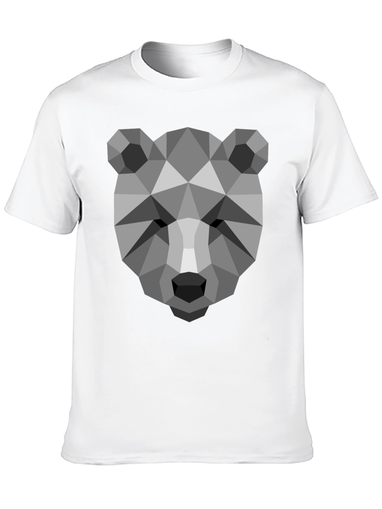 Black Geometric Bear Head T-Shirt - Modern Graphic Tee view 10