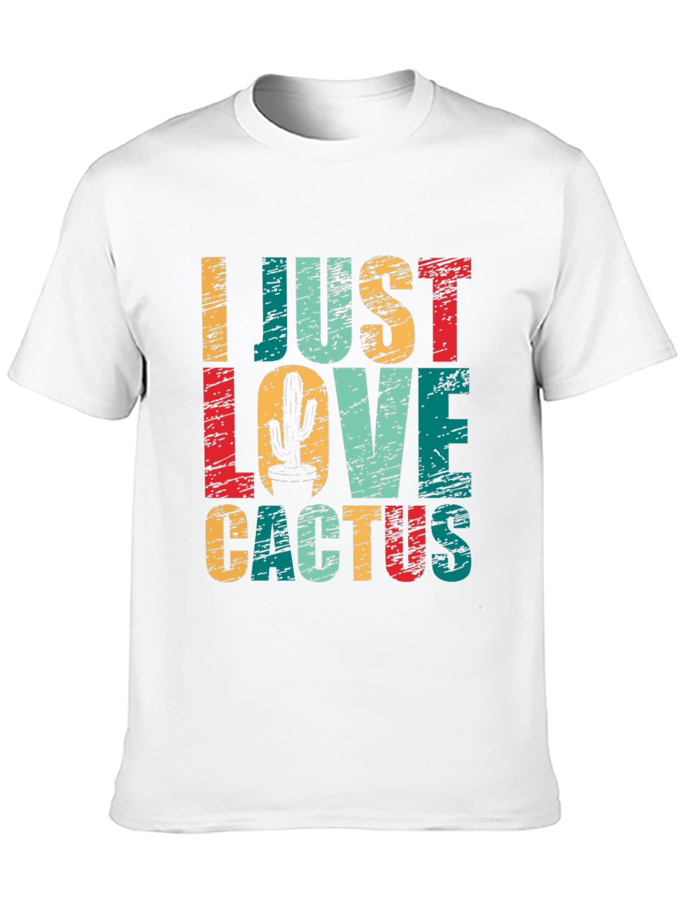 Black I Just Love Cactus Graphic T-Shirt - Unisex Cotton Tee view 10