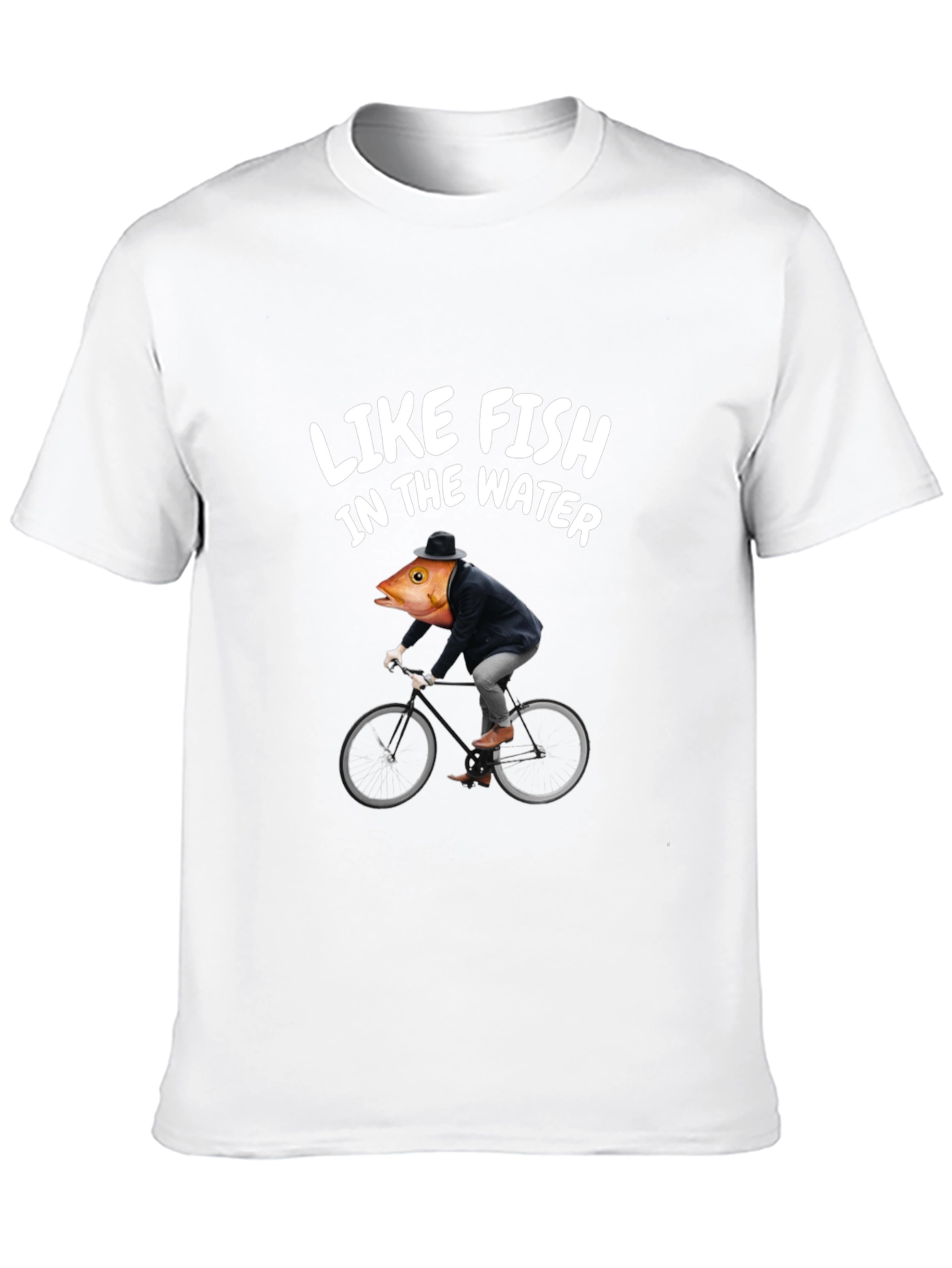 Black Funny Fish Biker T-Shirt - Like Fish in the Water view 10