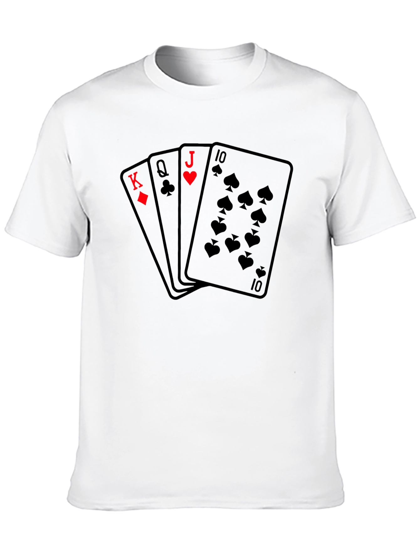 Black Poker Hand T-Shirt - Royal Flush Design view 10